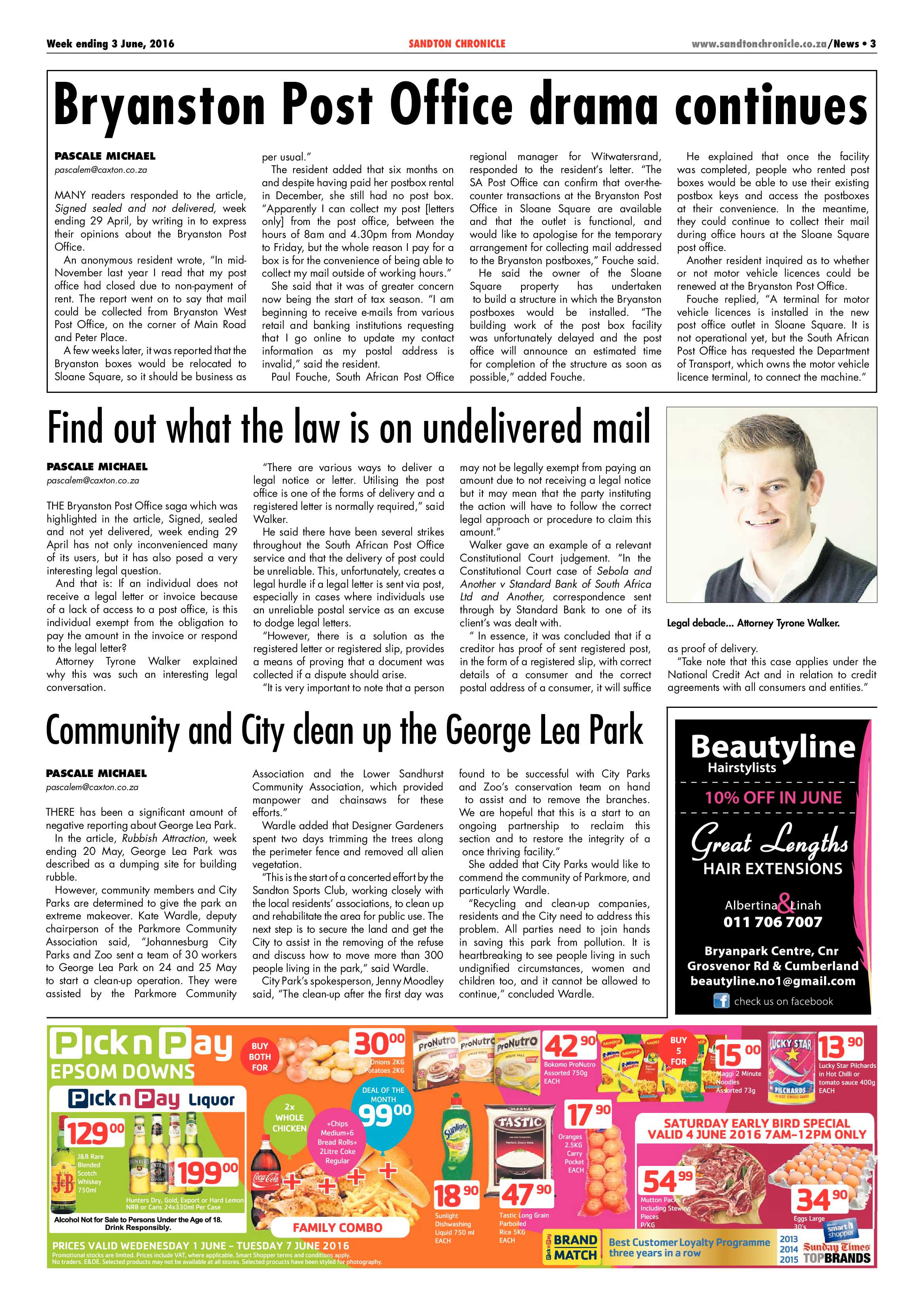 Sandton Chronicle 03 June 2016 page 3