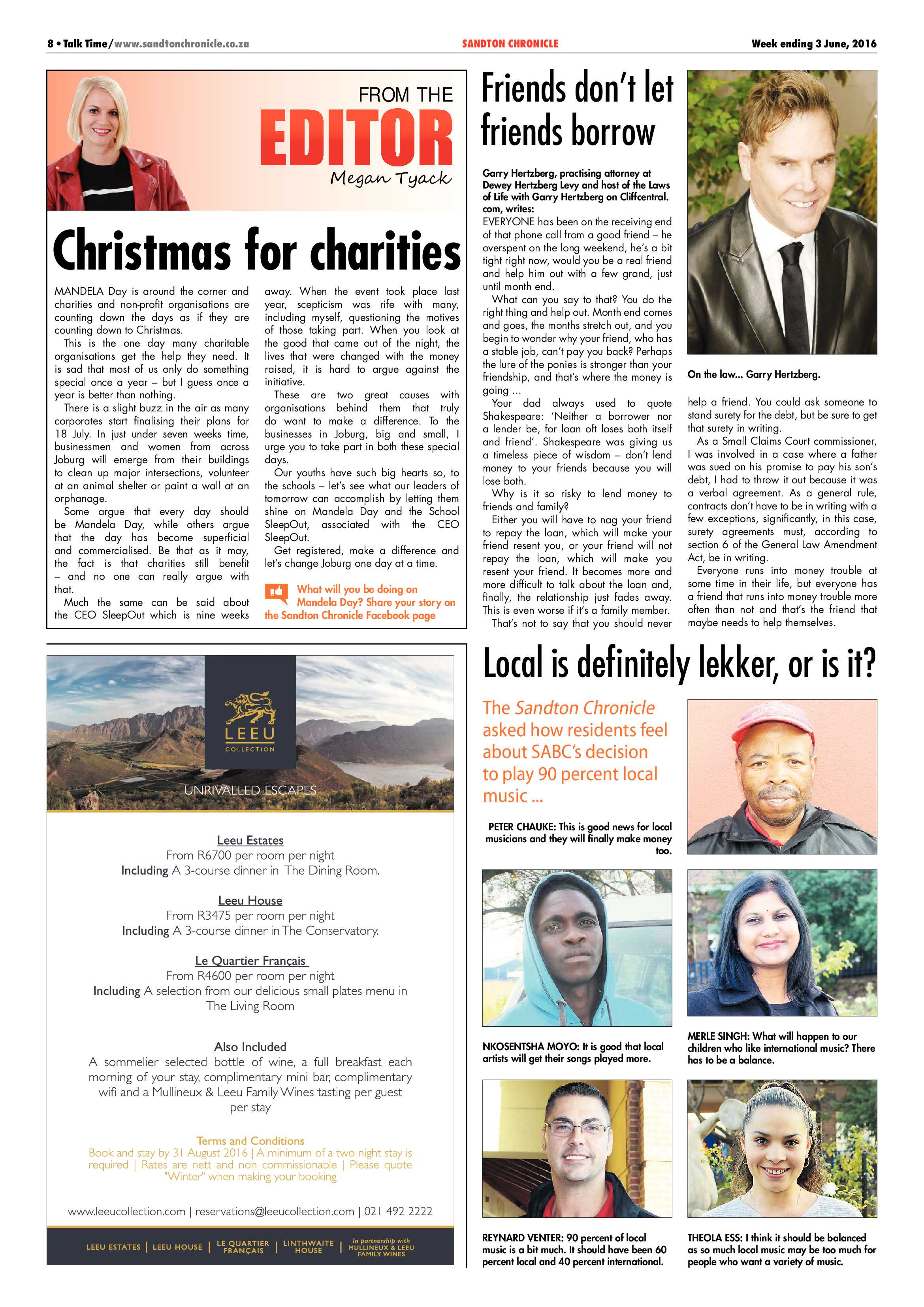 Sandton Chronicle 03 June 2016 page 8