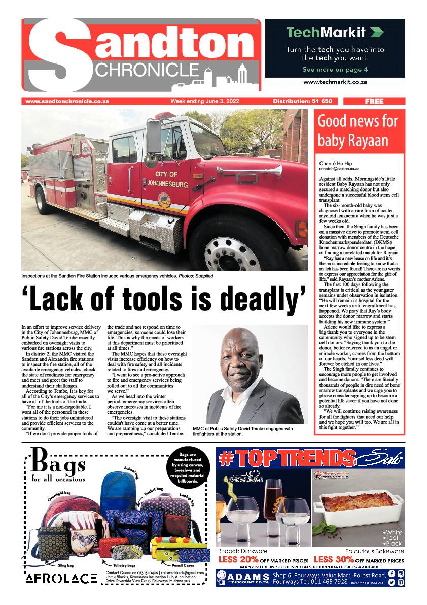 Sandton Chronicle 03 June 2022 page 1