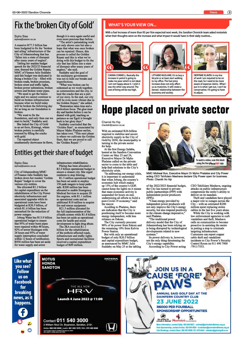 Sandton Chronicle 03 June 2022 page 3
