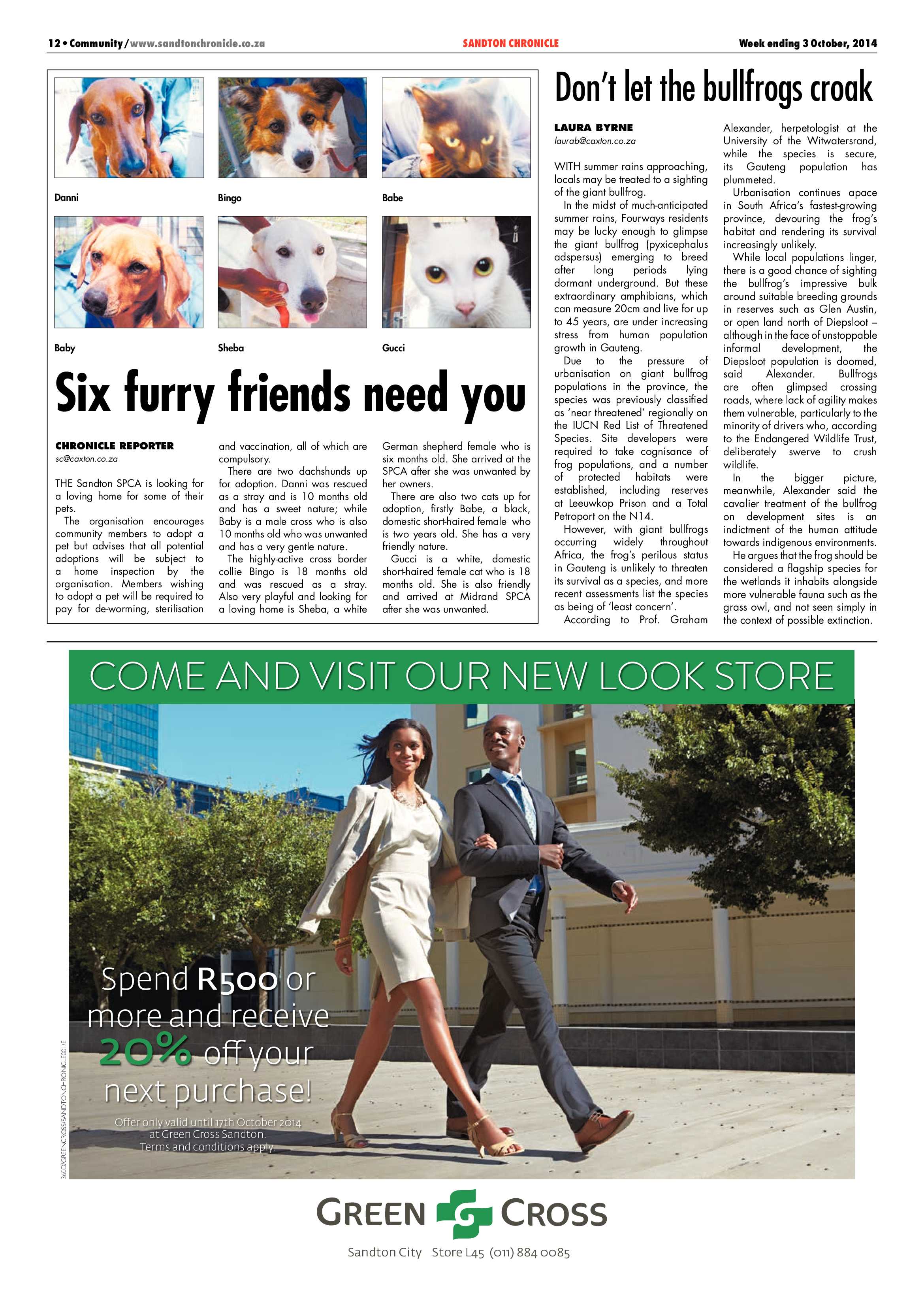 Sandton Chronicle 03 October 2014 page 12