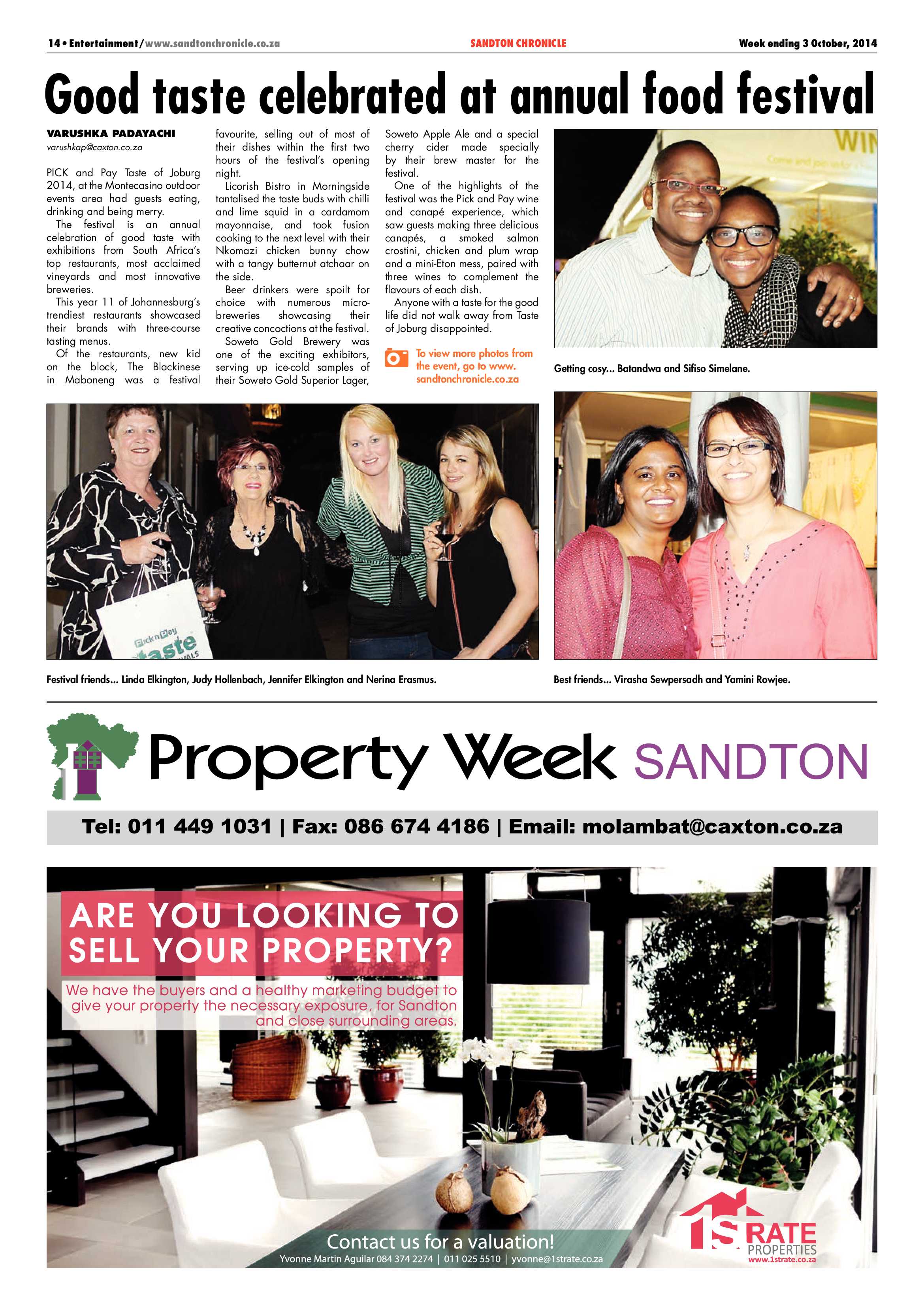 Sandton Chronicle 03 October 2014 page 22