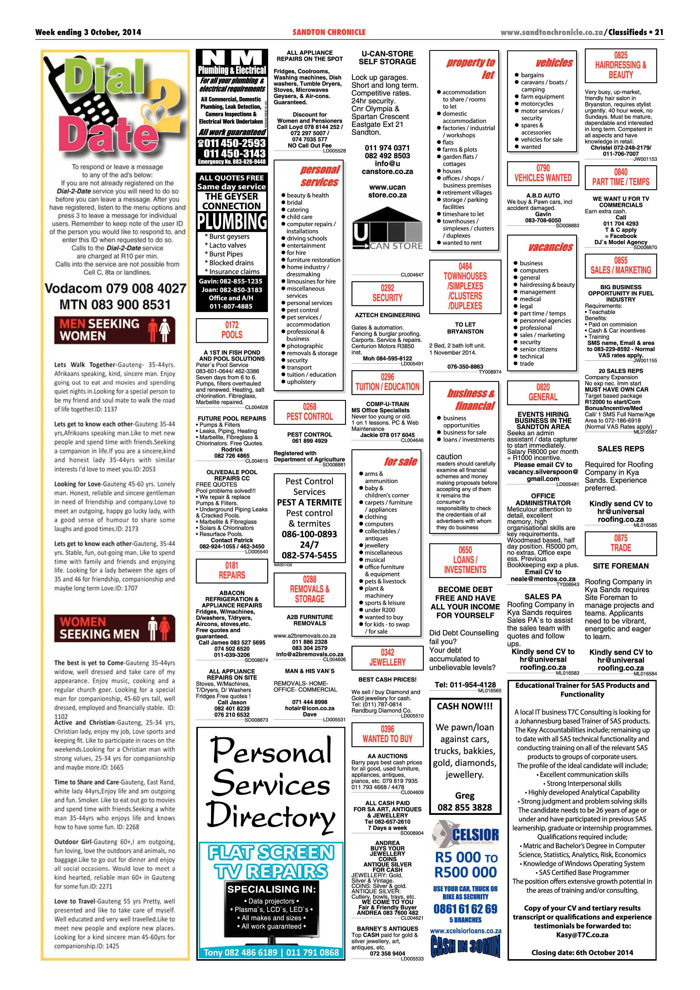 Sandton Chronicle 03 October 2014 page 29
