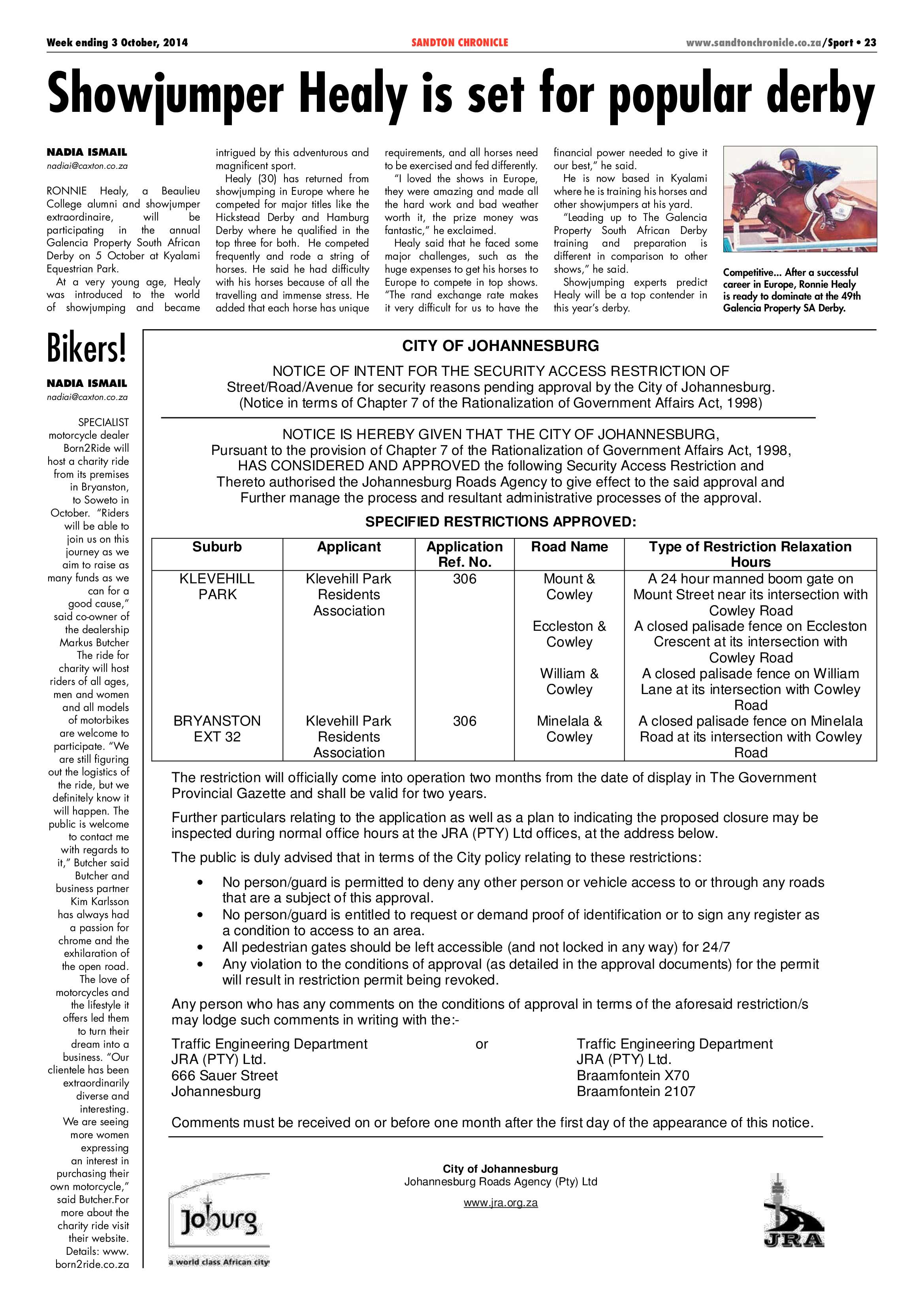 Sandton Chronicle 03 October 2014 page 31