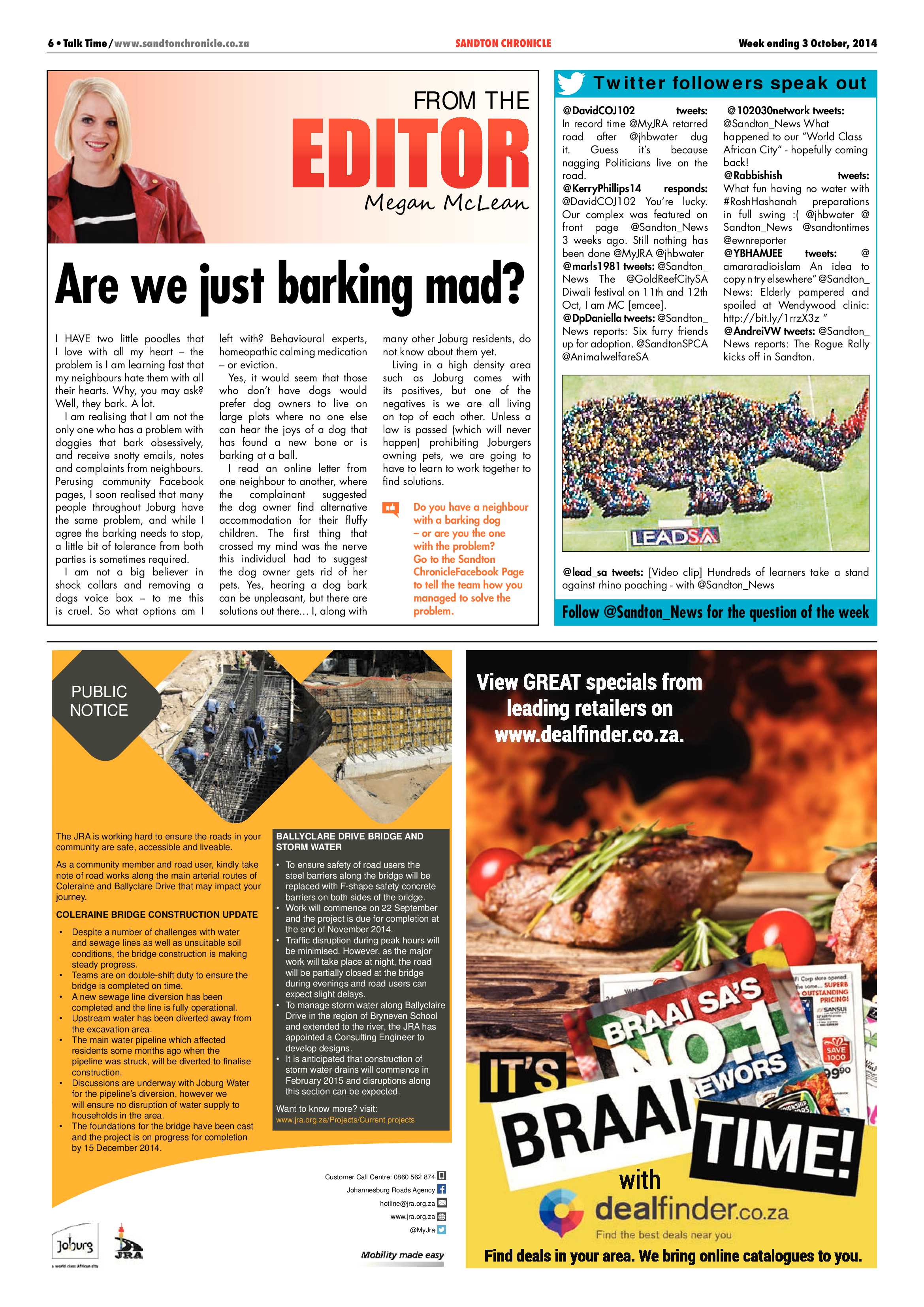 Sandton Chronicle 03 October 2014 page 6