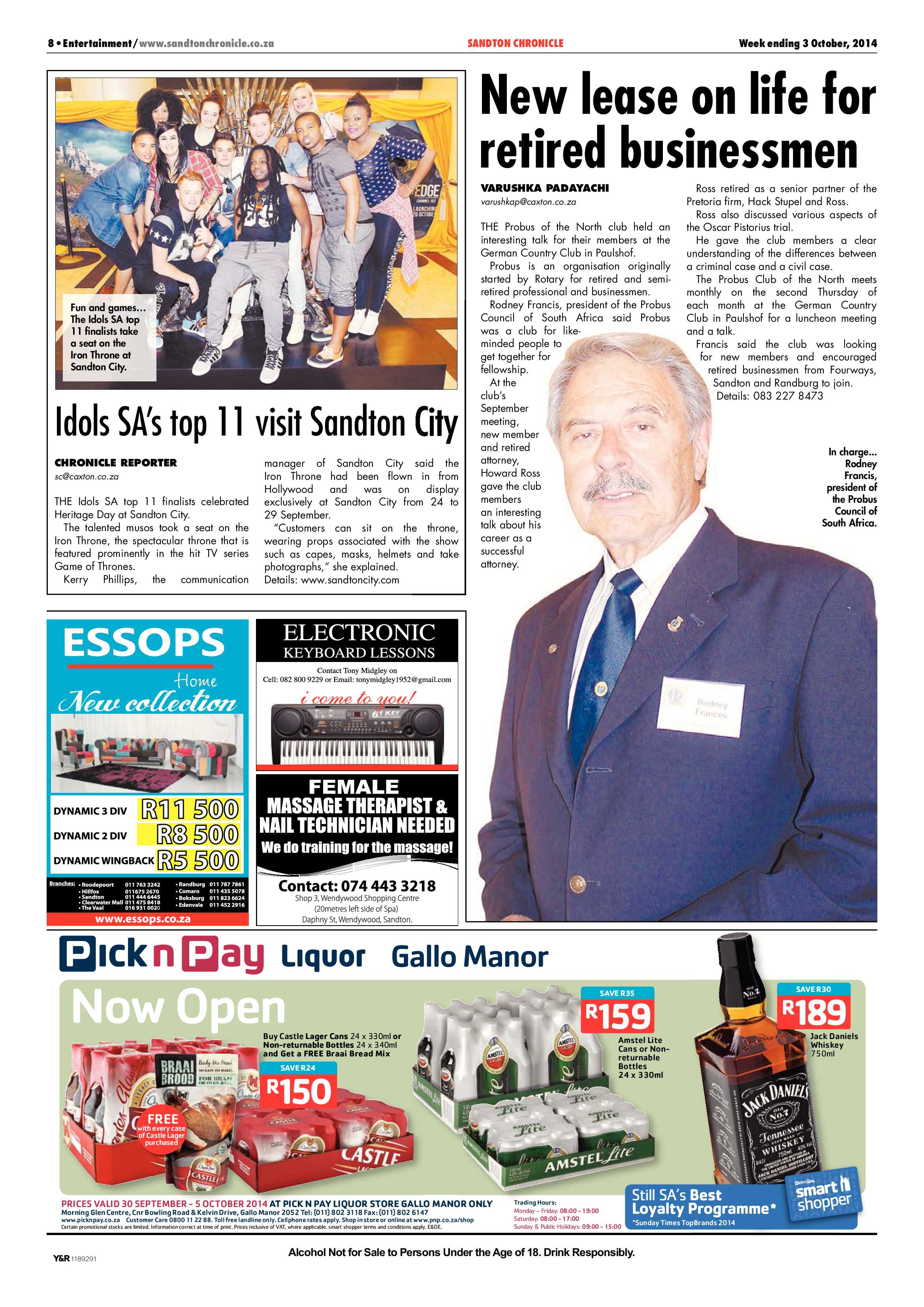 Sandton Chronicle 03 October 2014 page 8