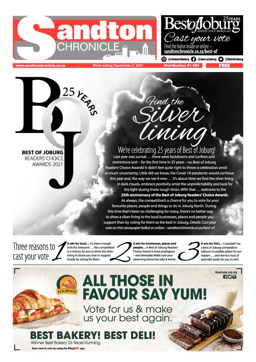 Sandton Chronicle 03 September 2021 page 1