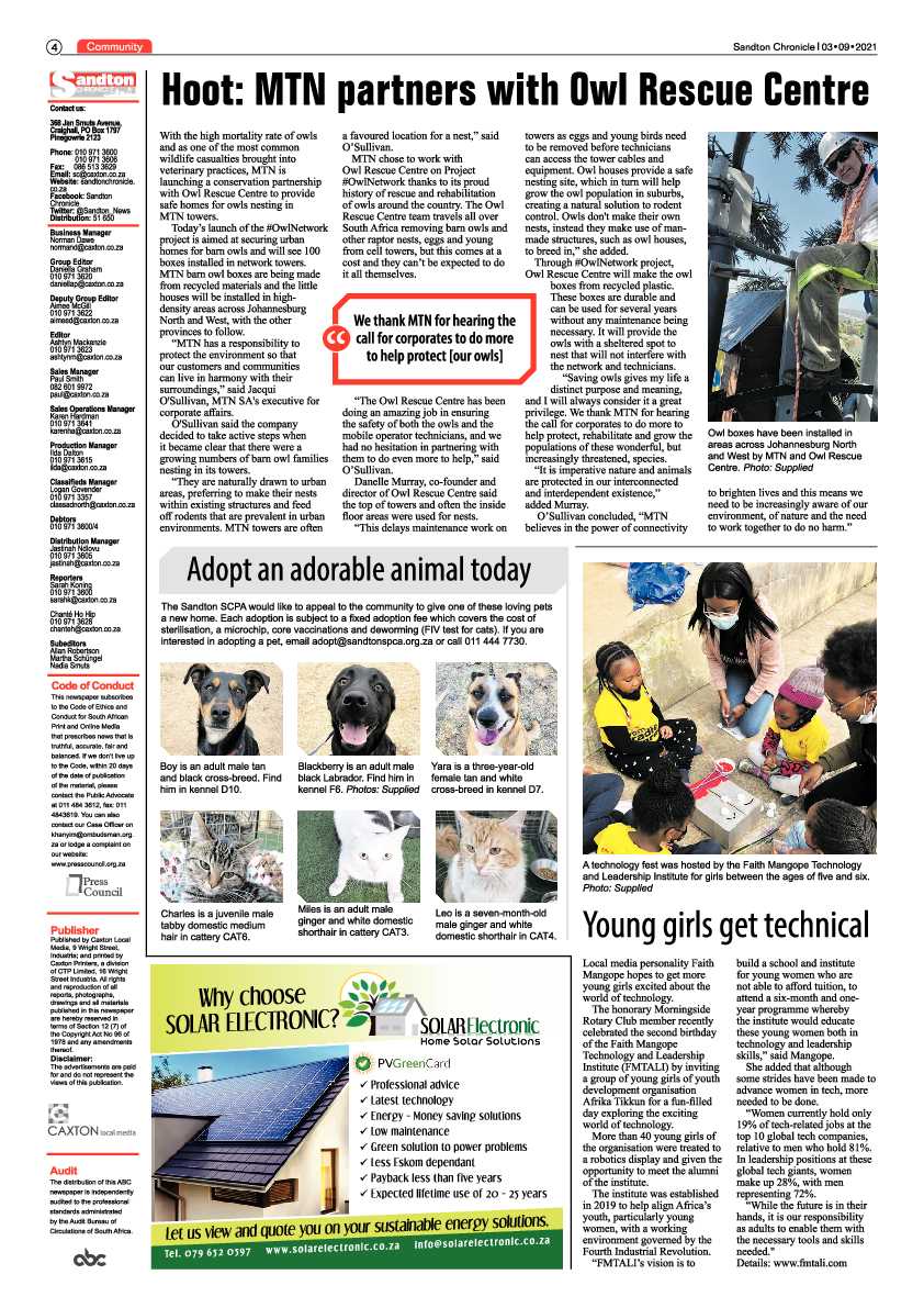 Sandton Chronicle 03 September 2021 page 6