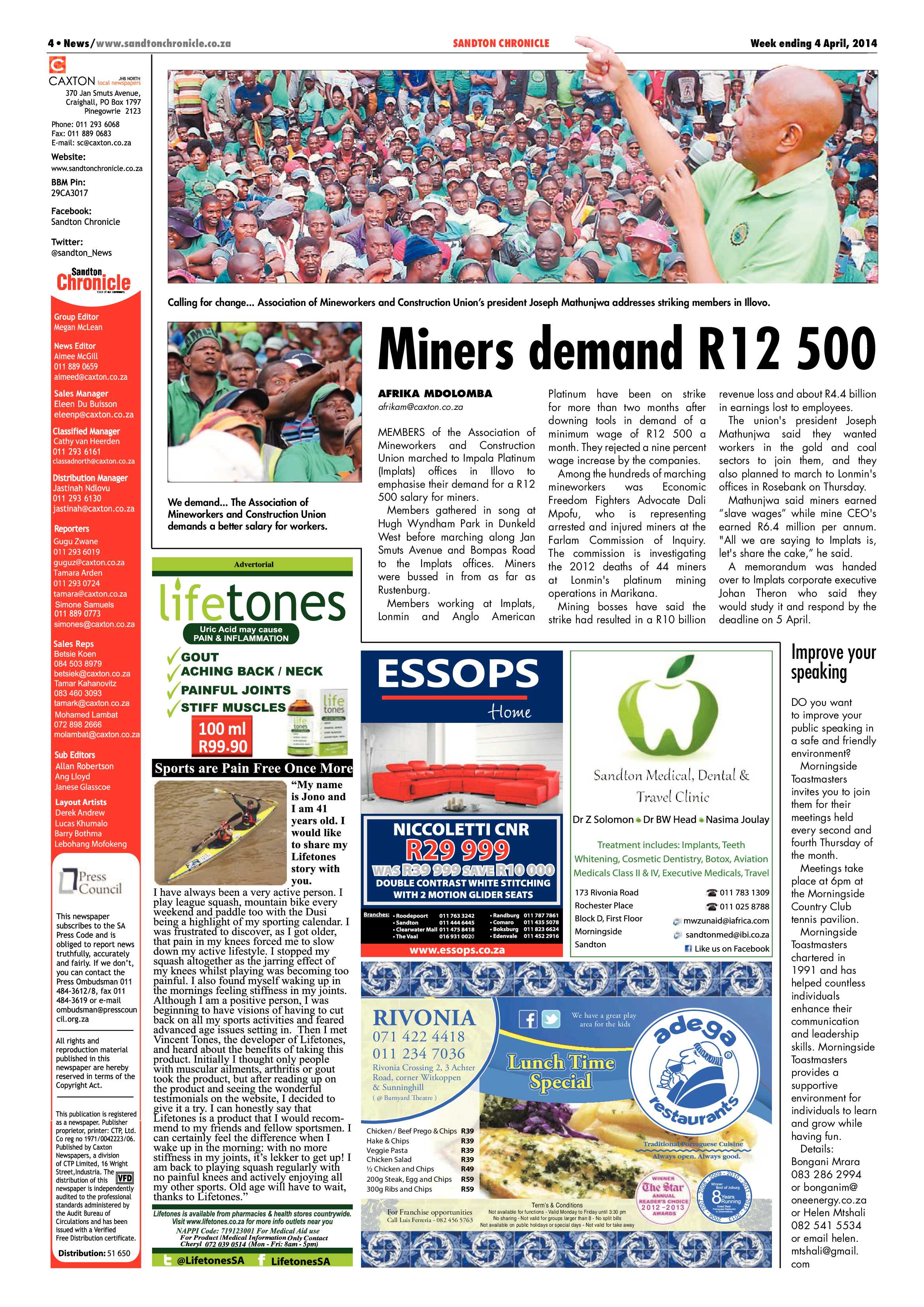 Sandton Chronicle 04 April 2014 page 4