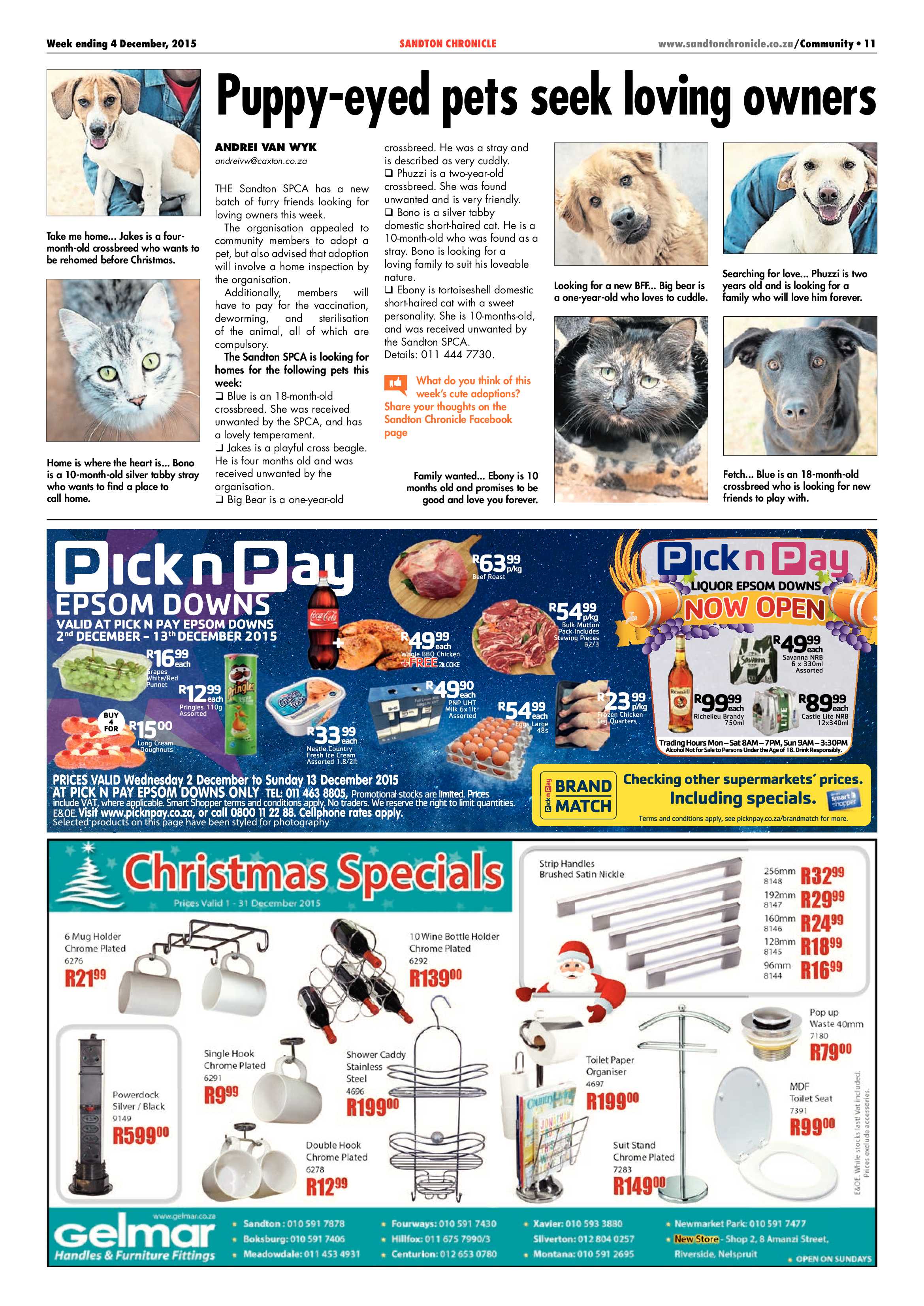 Sandton Chronicle 04 December 2015 page 11