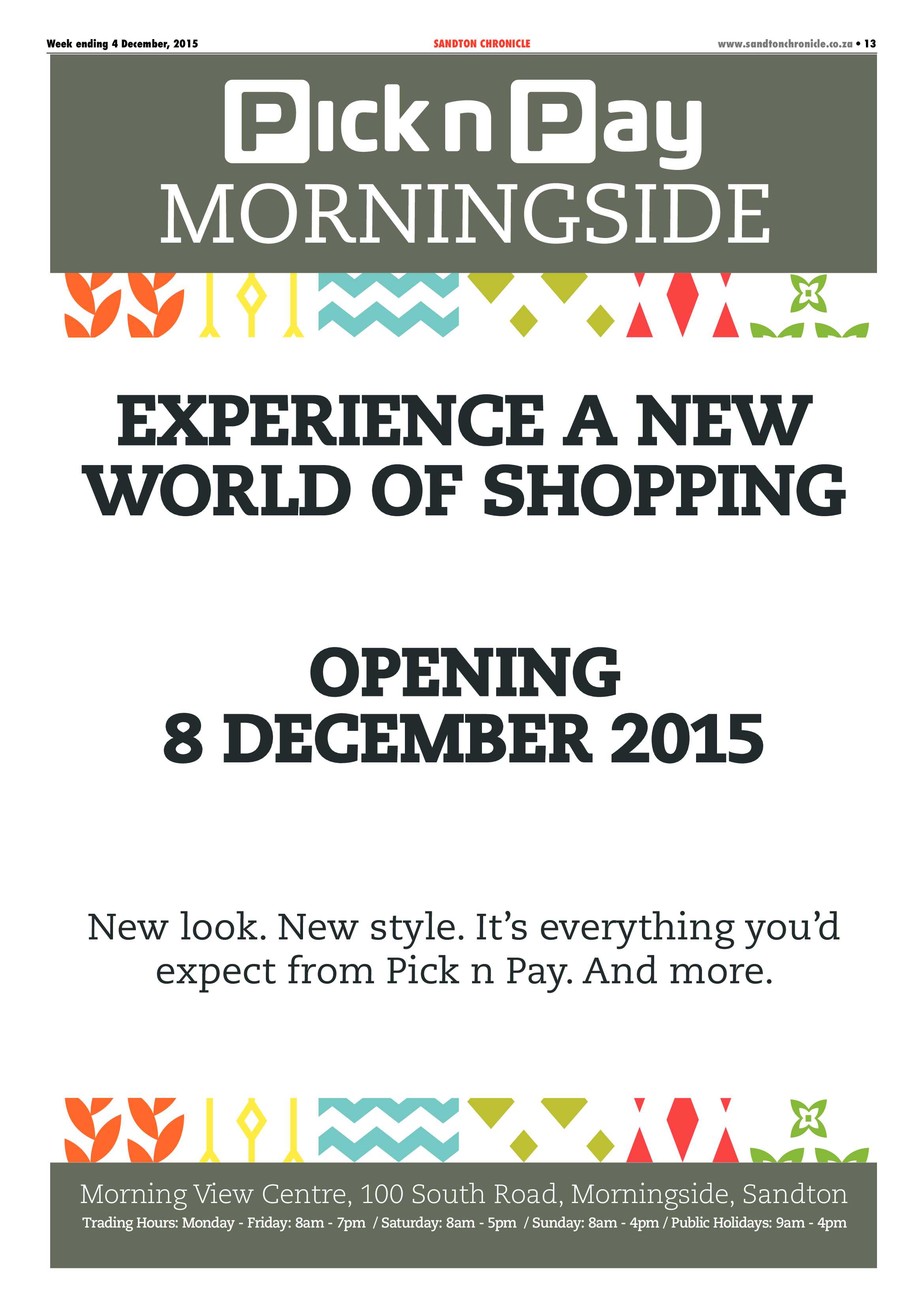 Sandton Chronicle 04 December 2015 page 13