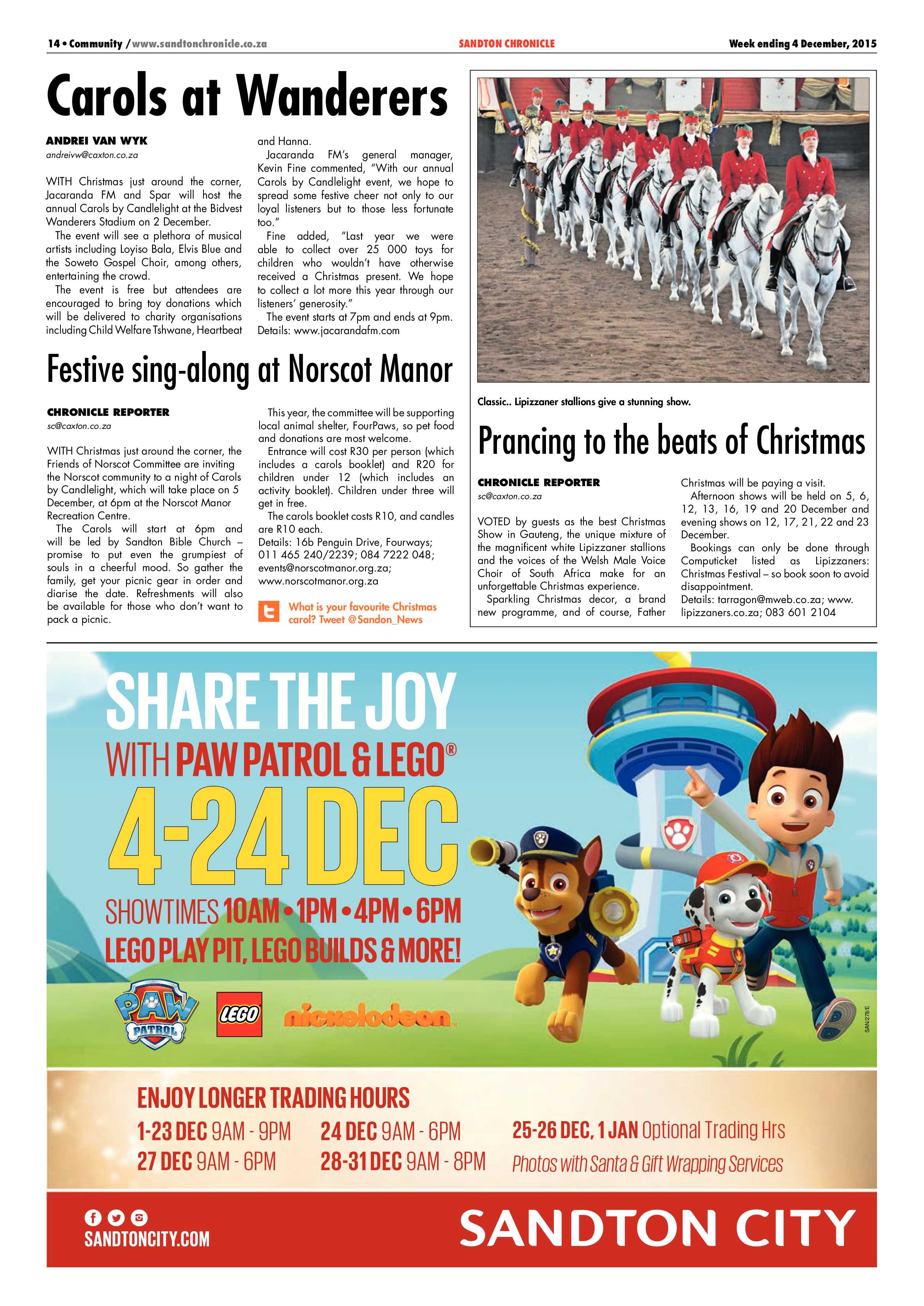 Sandton Chronicle 04 December 2015 page 14