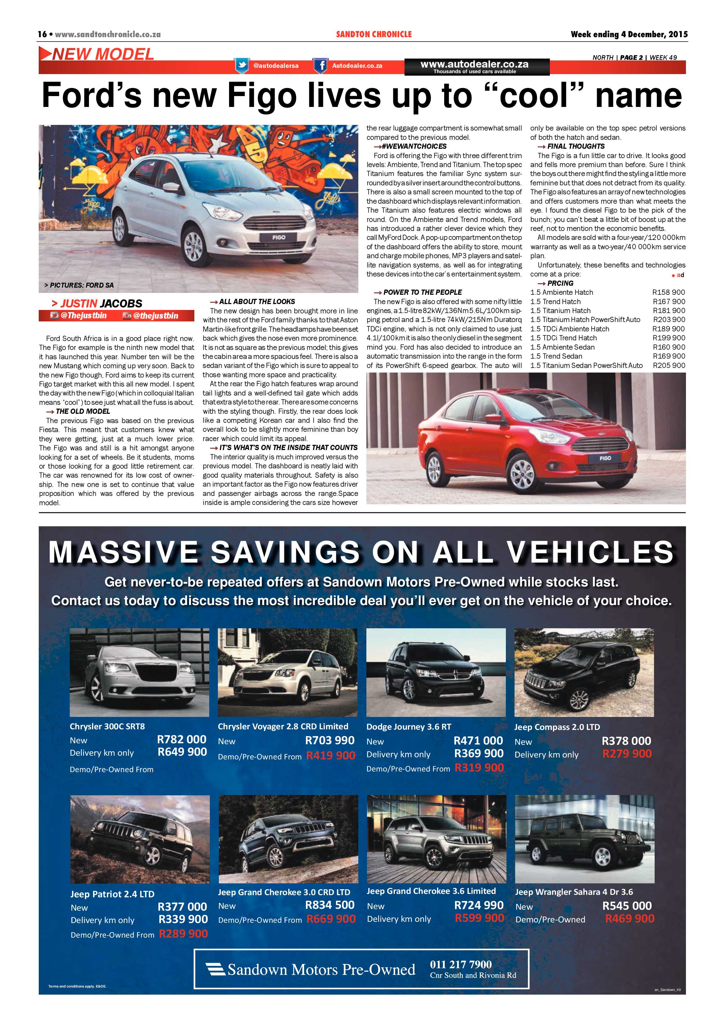 Sandton Chronicle 04 December 2015 page 16