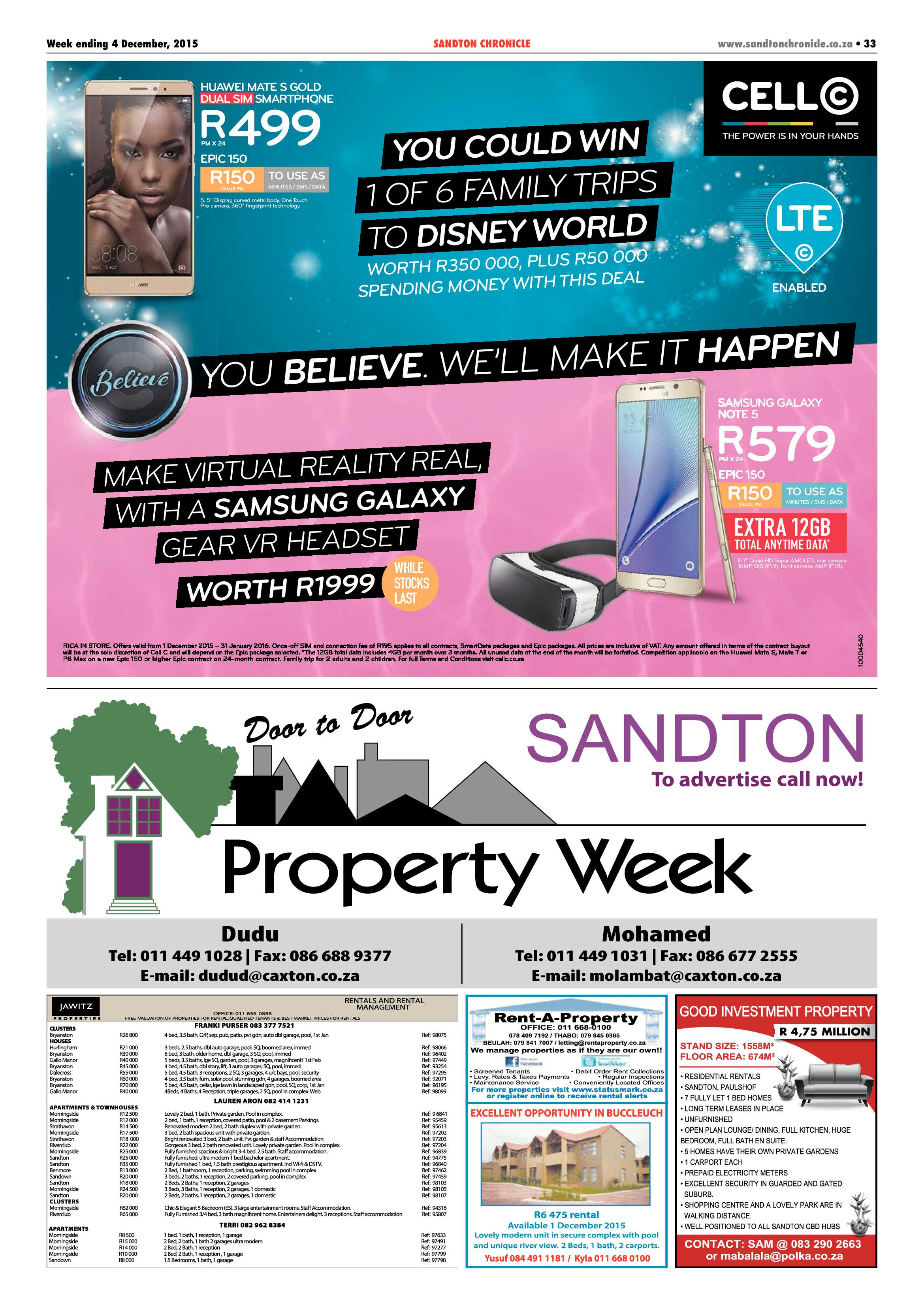 Sandton Chronicle 04 December 2015 page 33