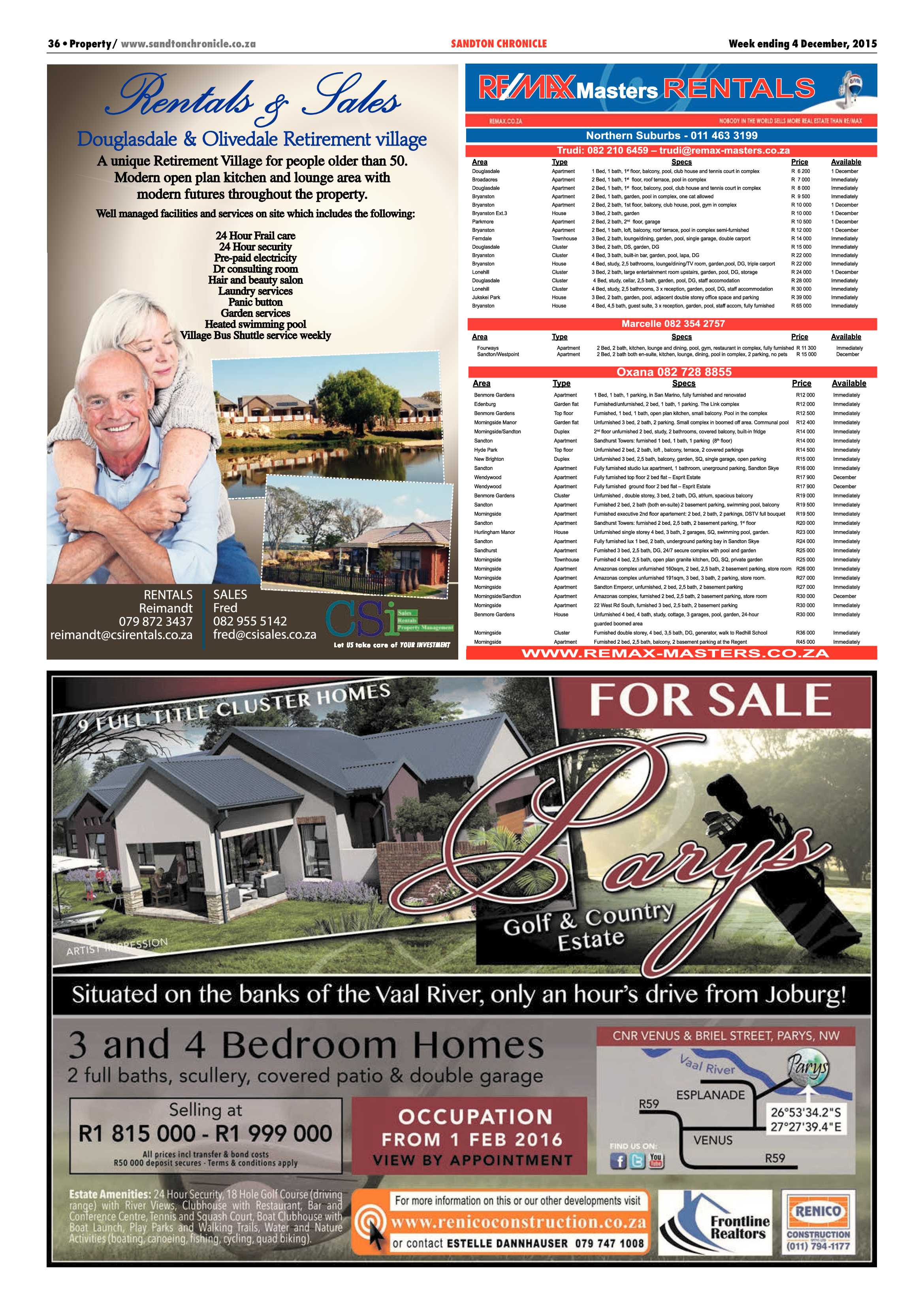 Sandton Chronicle 04 December 2015 page 36