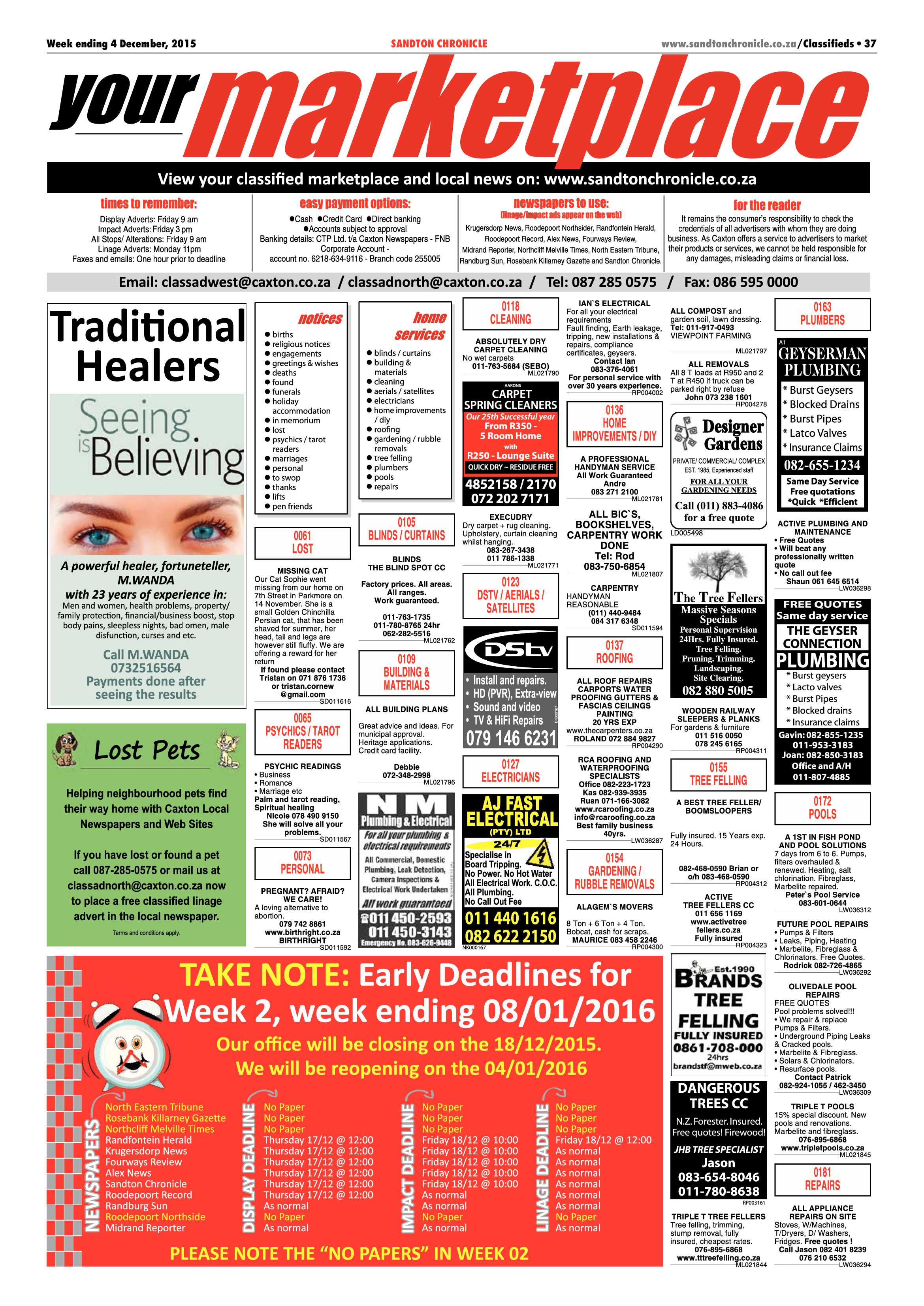 Sandton Chronicle 04 December 2015 page 37