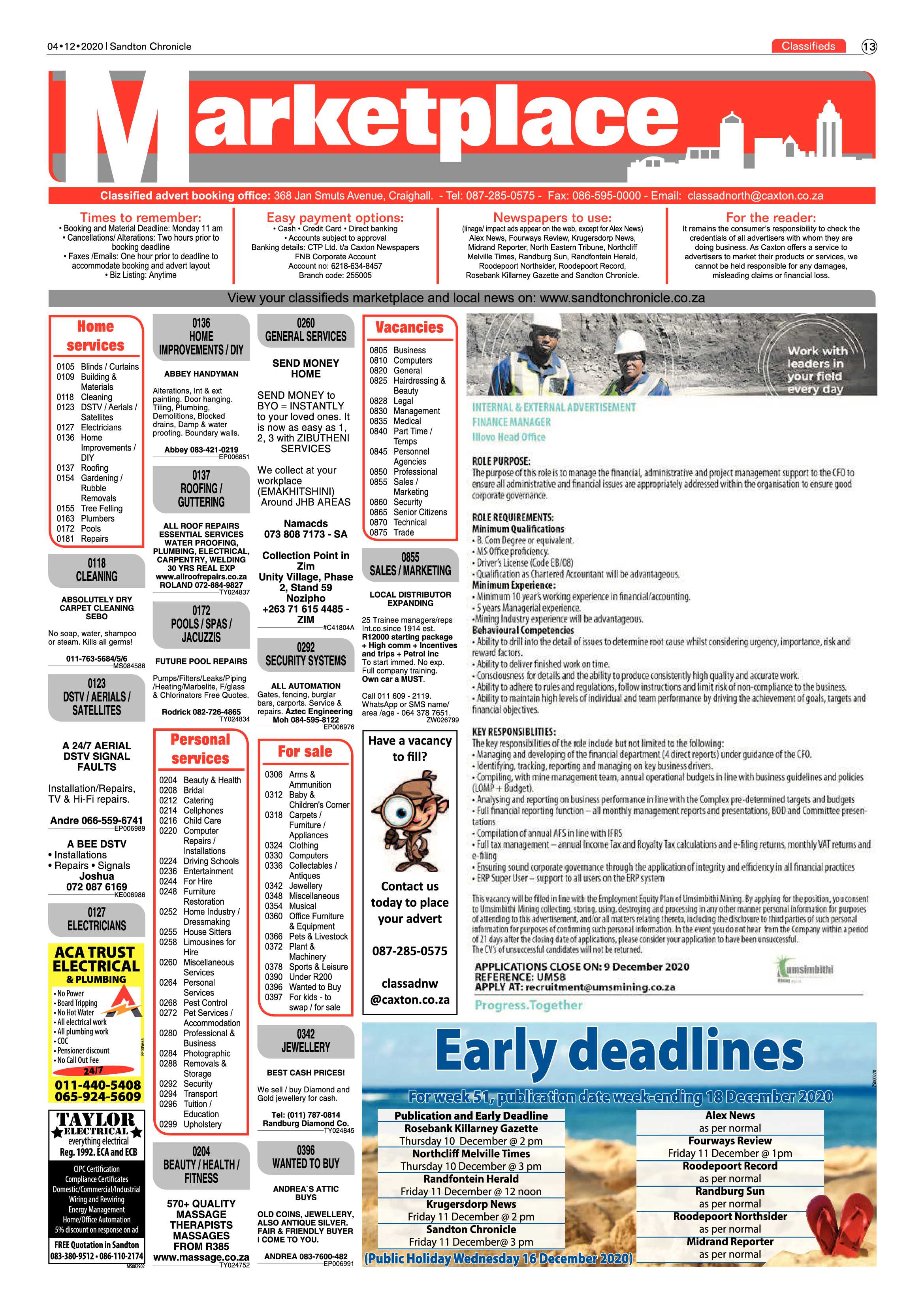 Sandton Chronicle 04 December 2020 page 13