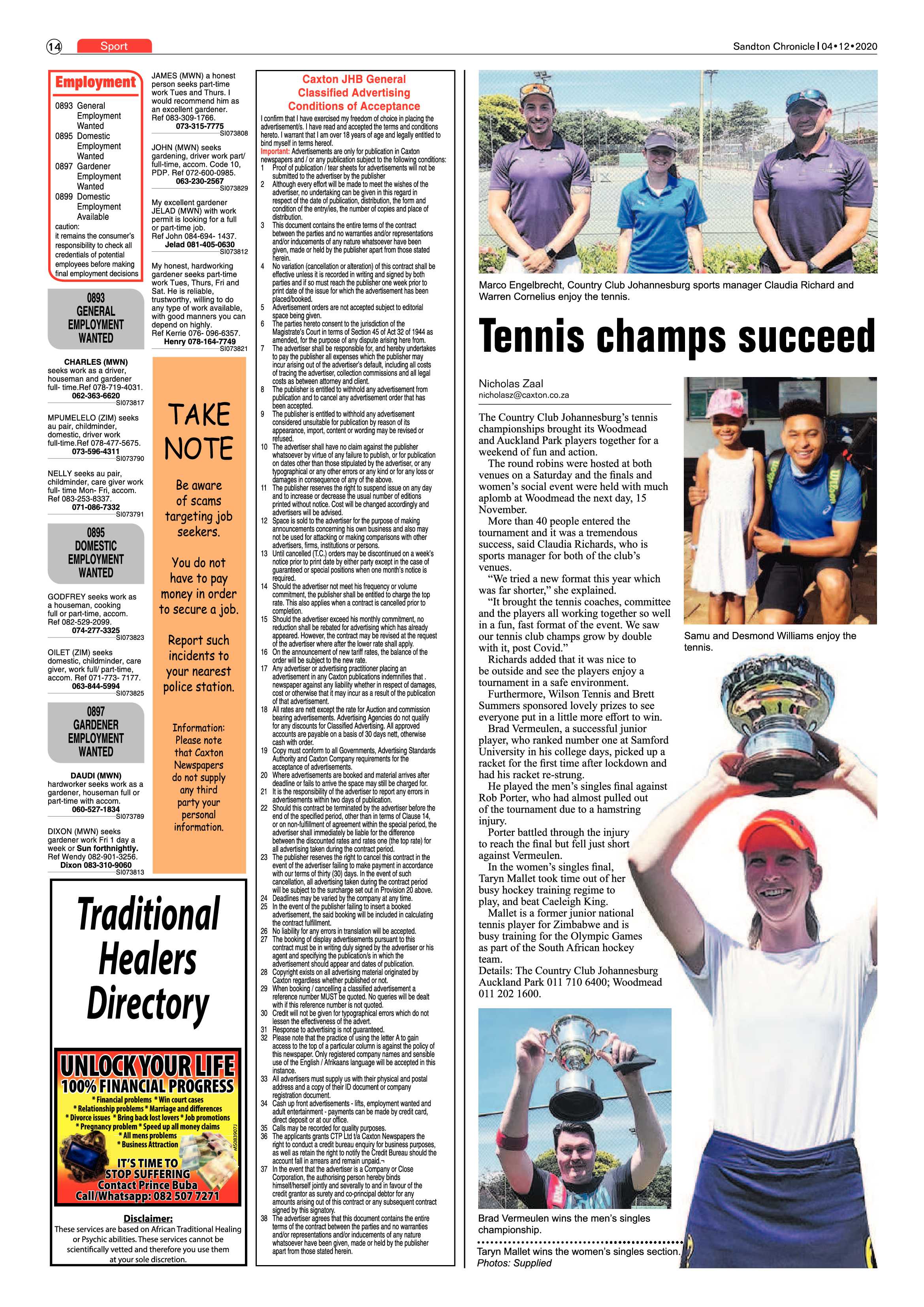 Sandton Chronicle 04 December 2020 page 14