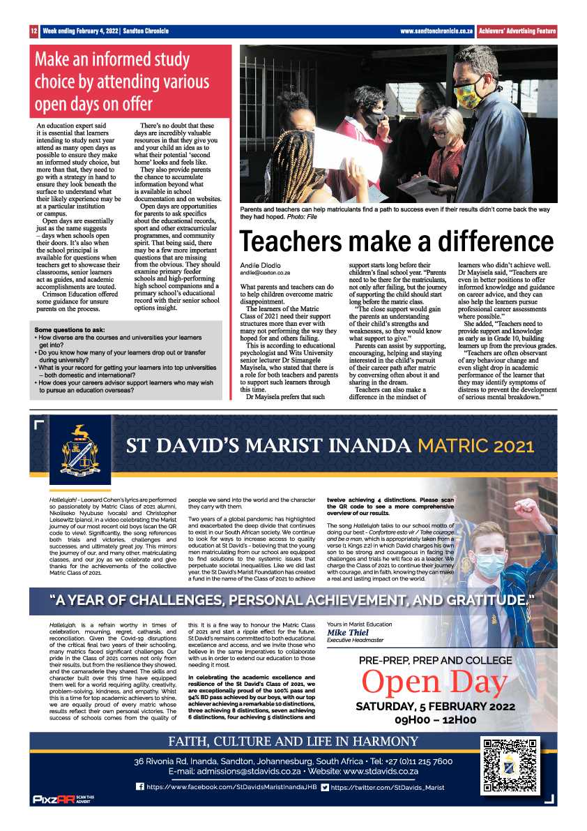 Sandton Chronicle 04 February 2022 page 12