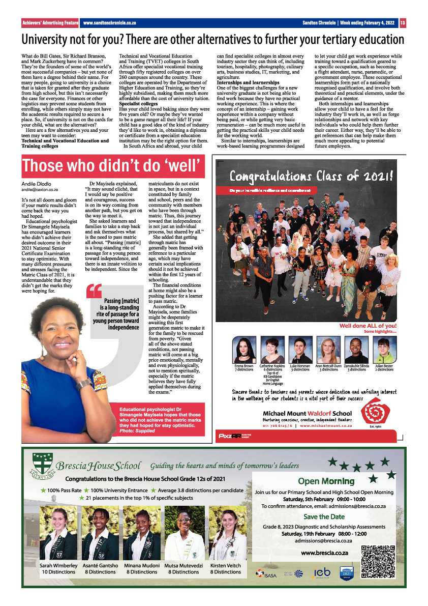 Sandton Chronicle 04 February 2022 page 13