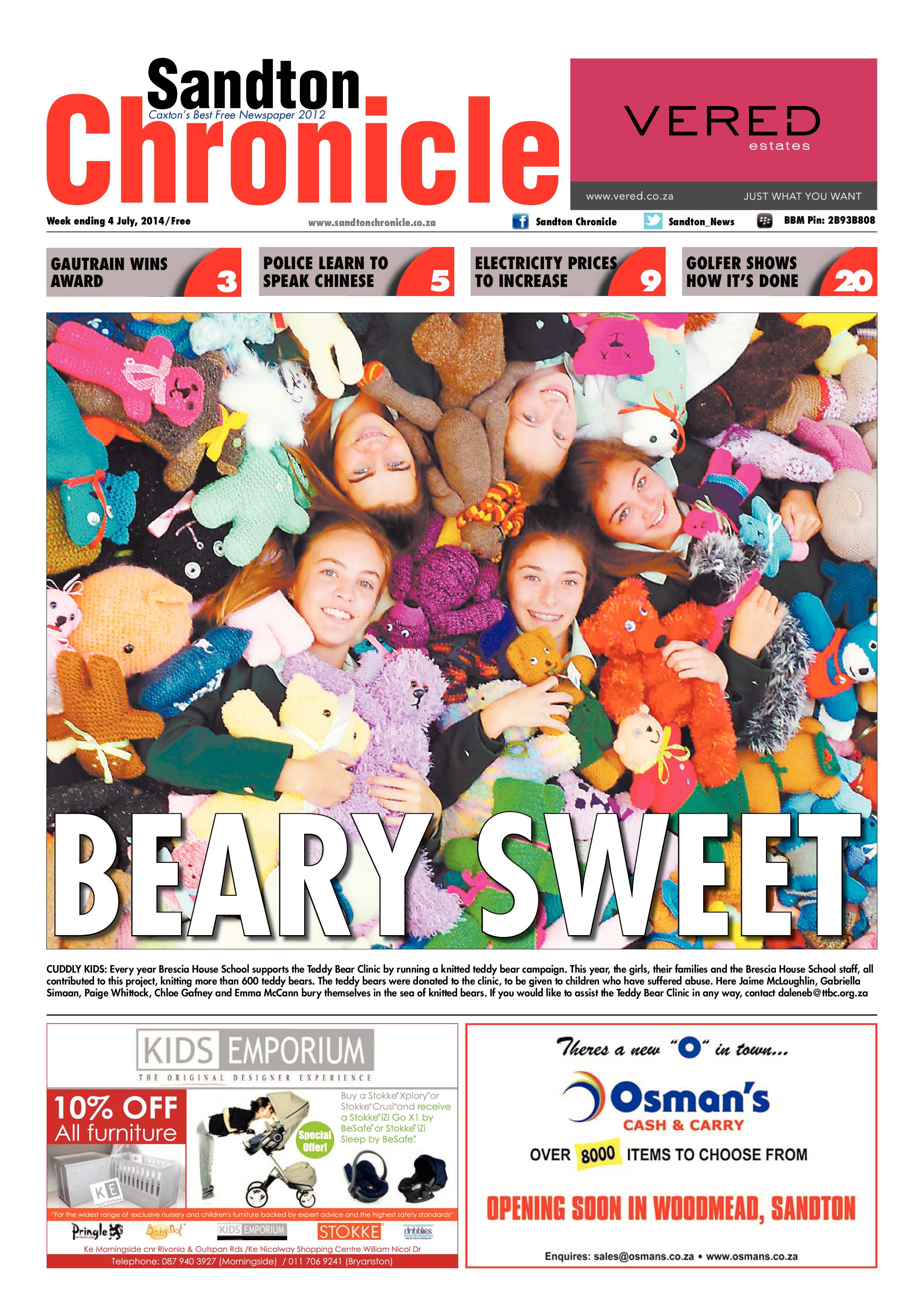 Sandton Chronicle 04 July 2014 page 1