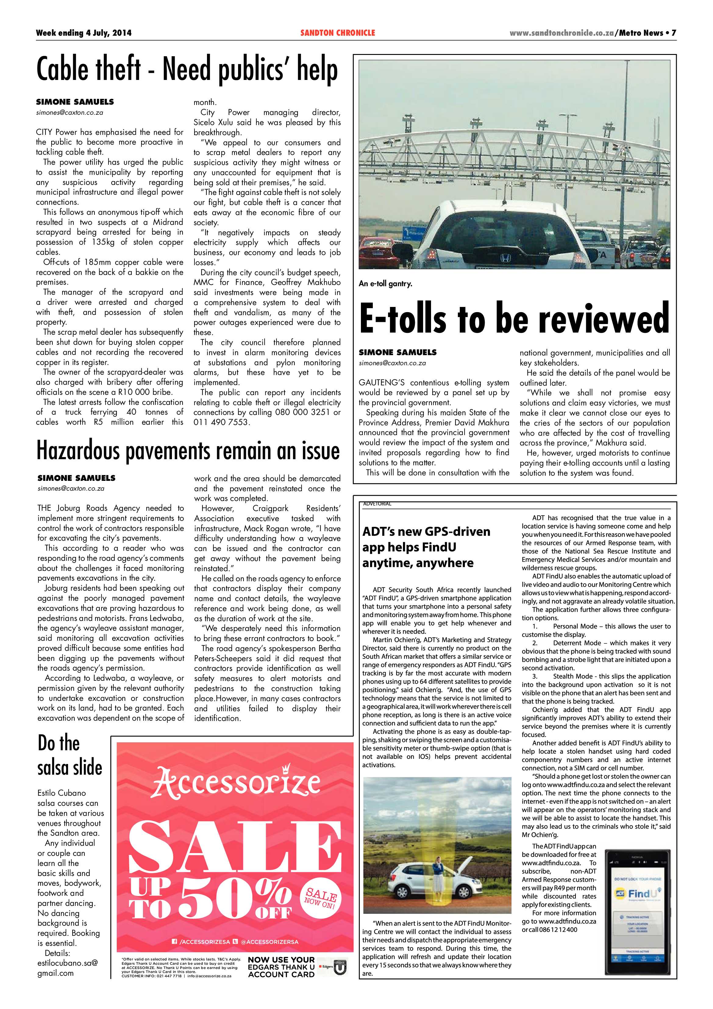 Sandton Chronicle 04 July 2014 page 7