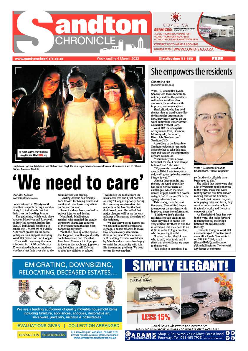Sandton Chronicle 04 March 2022 page 1