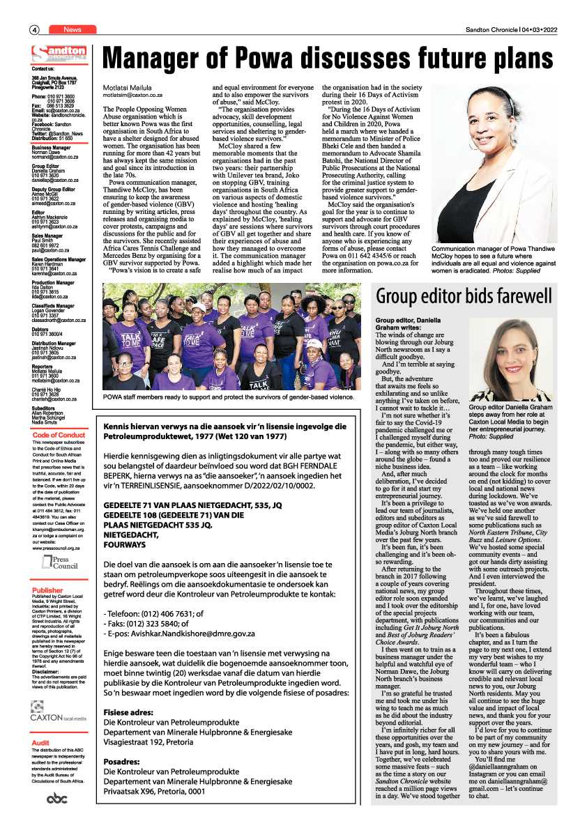Sandton Chronicle 04 March 2022 page 4
