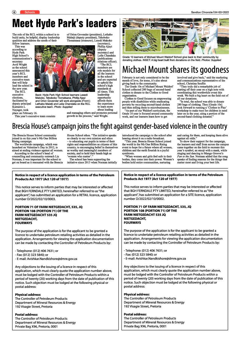 Sandton Chronicle 04 March 2022 page 8