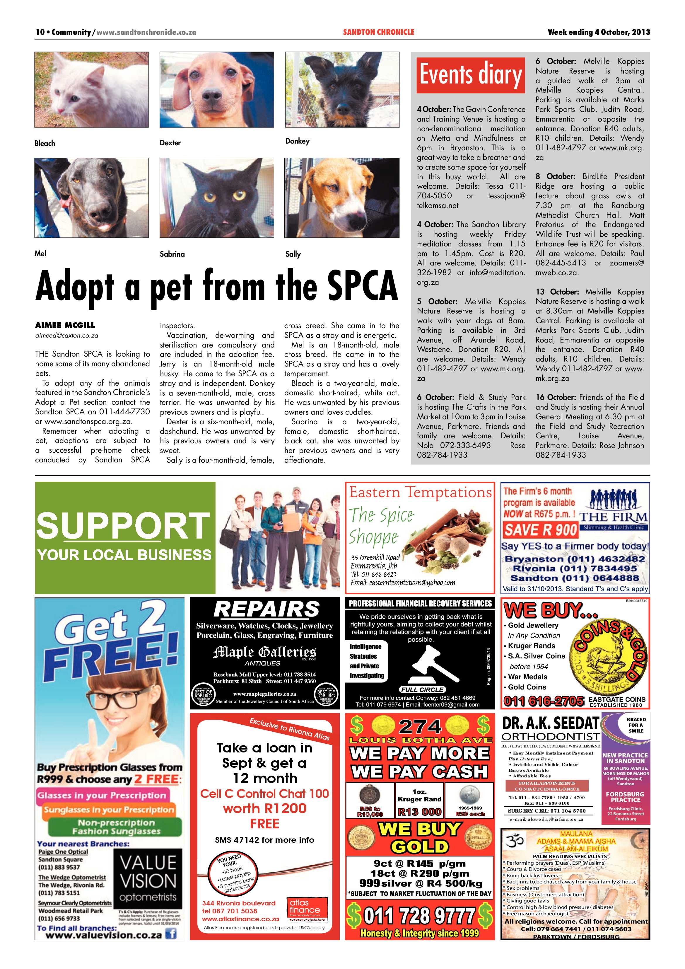 Sandton Chronicle 04 October 2013 page 10