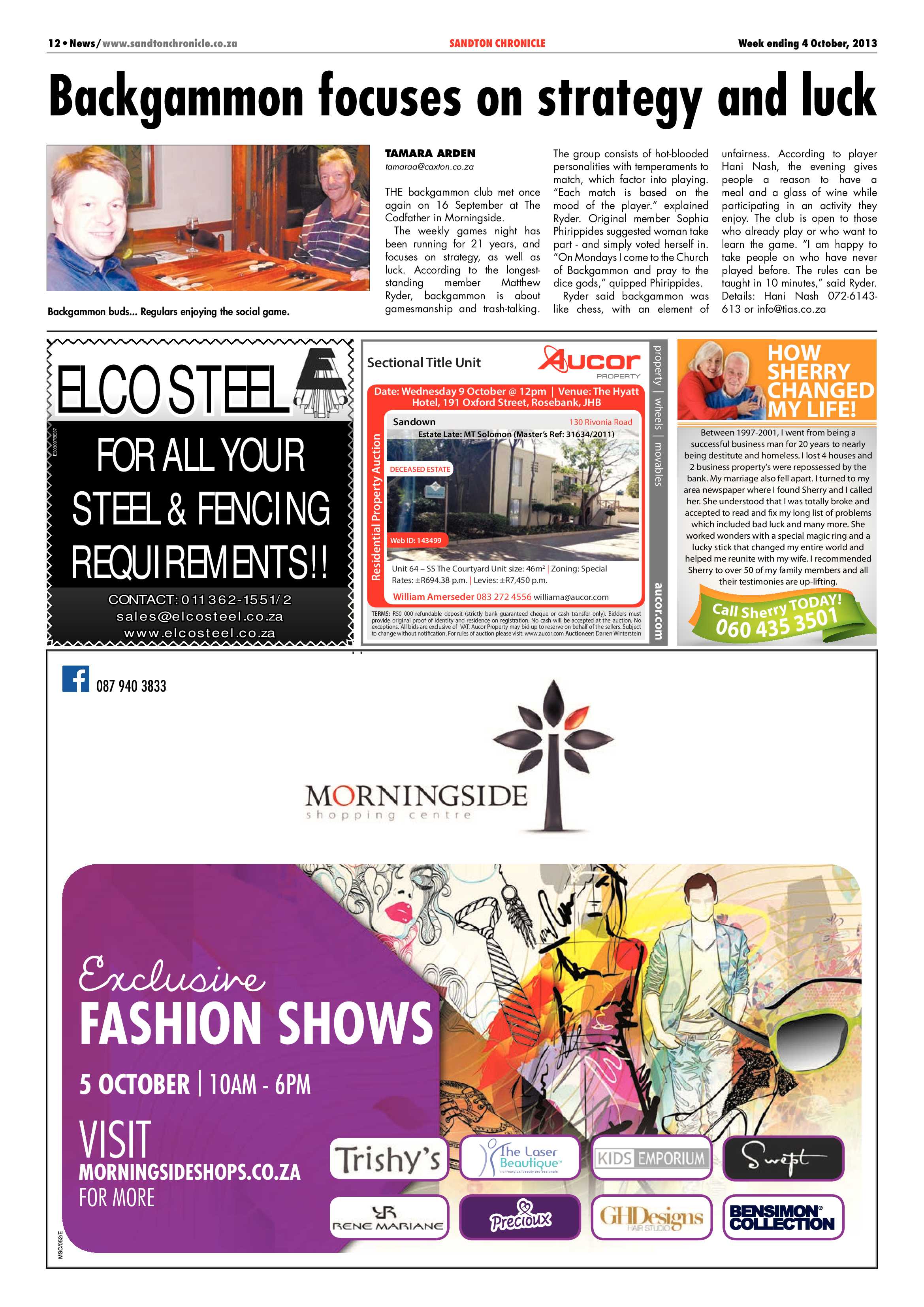 Sandton Chronicle 04 October 2013 page 12