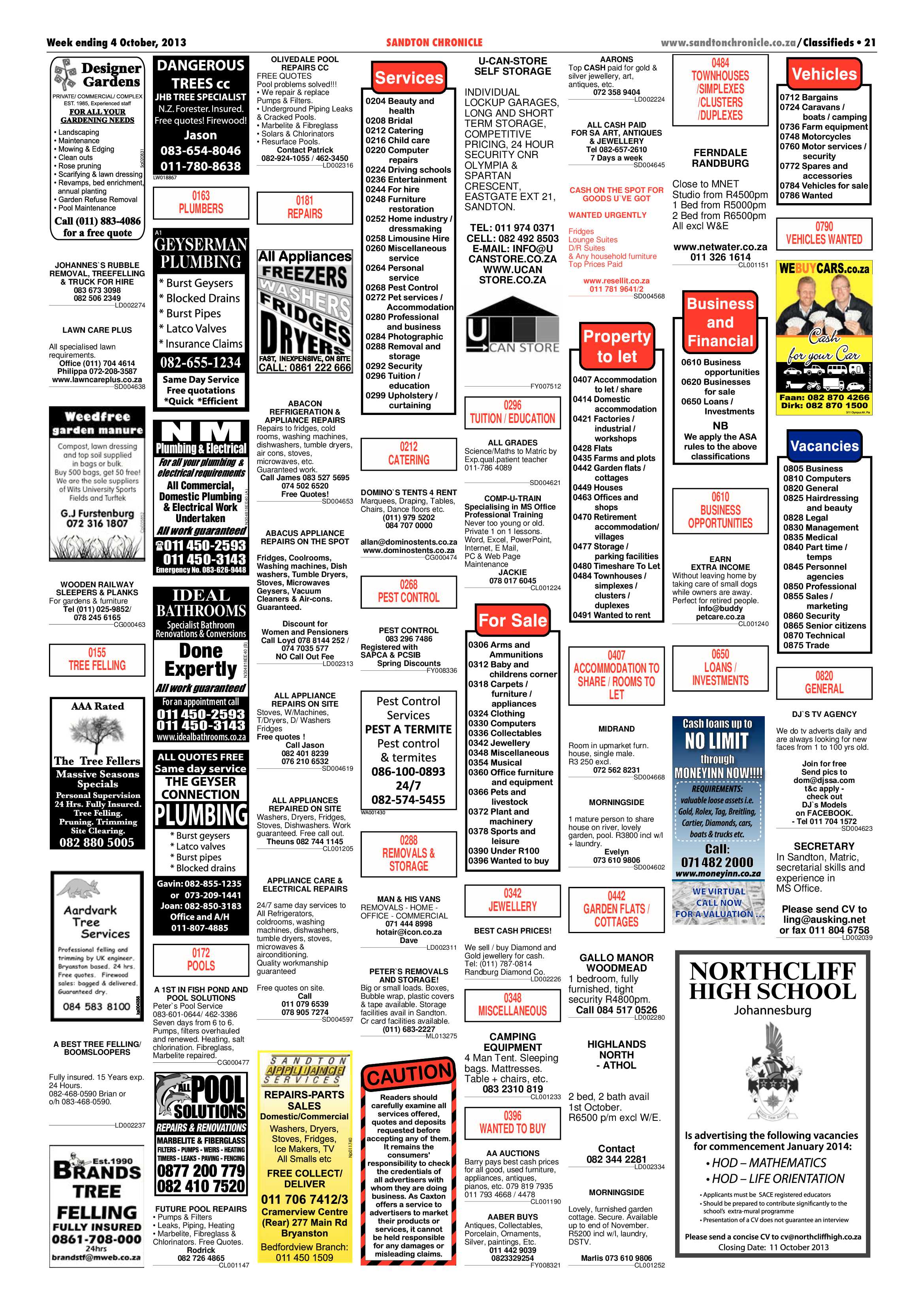 Sandton Chronicle 04 October 2013 page 29