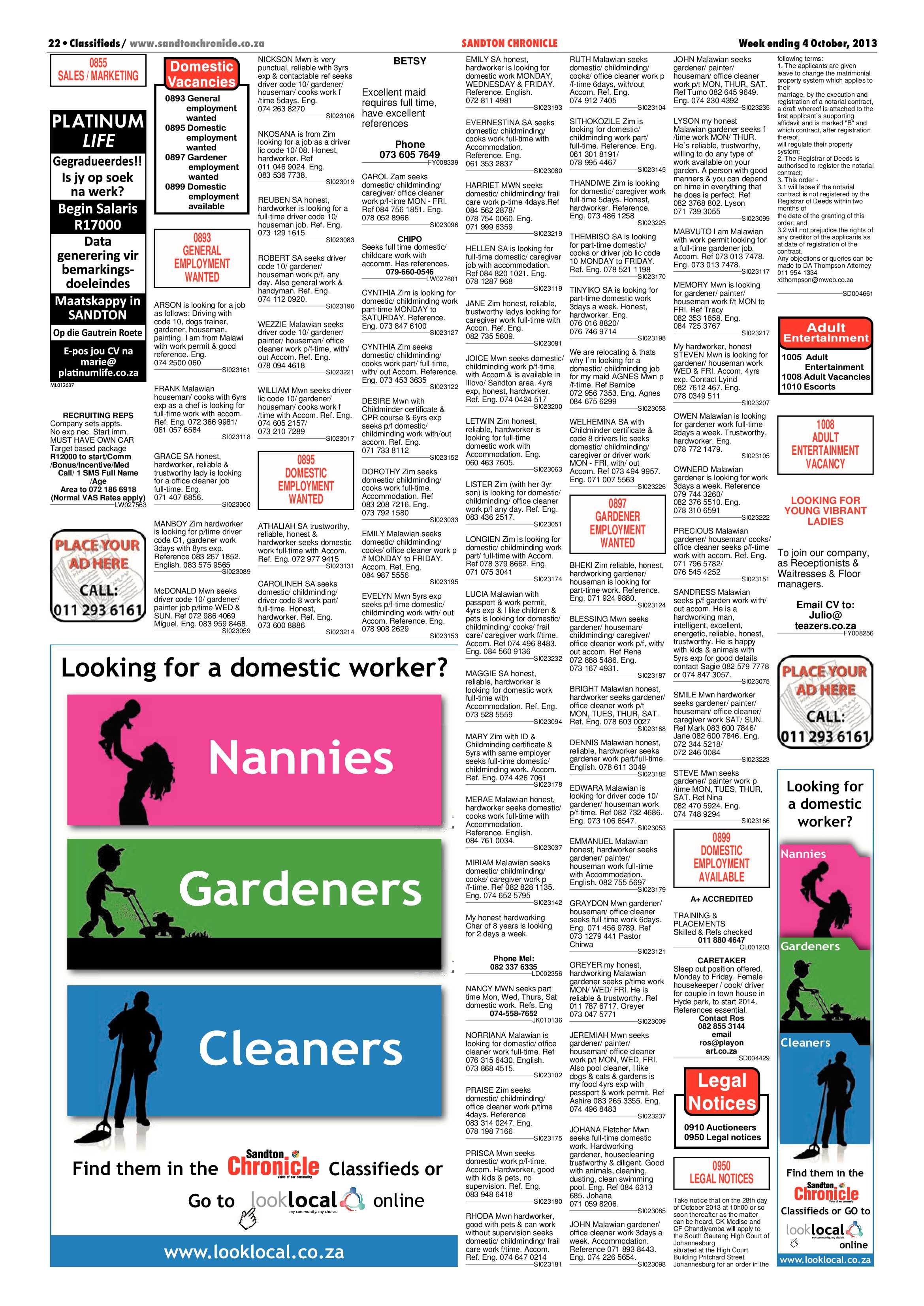 Sandton Chronicle 04 October 2013 page 30