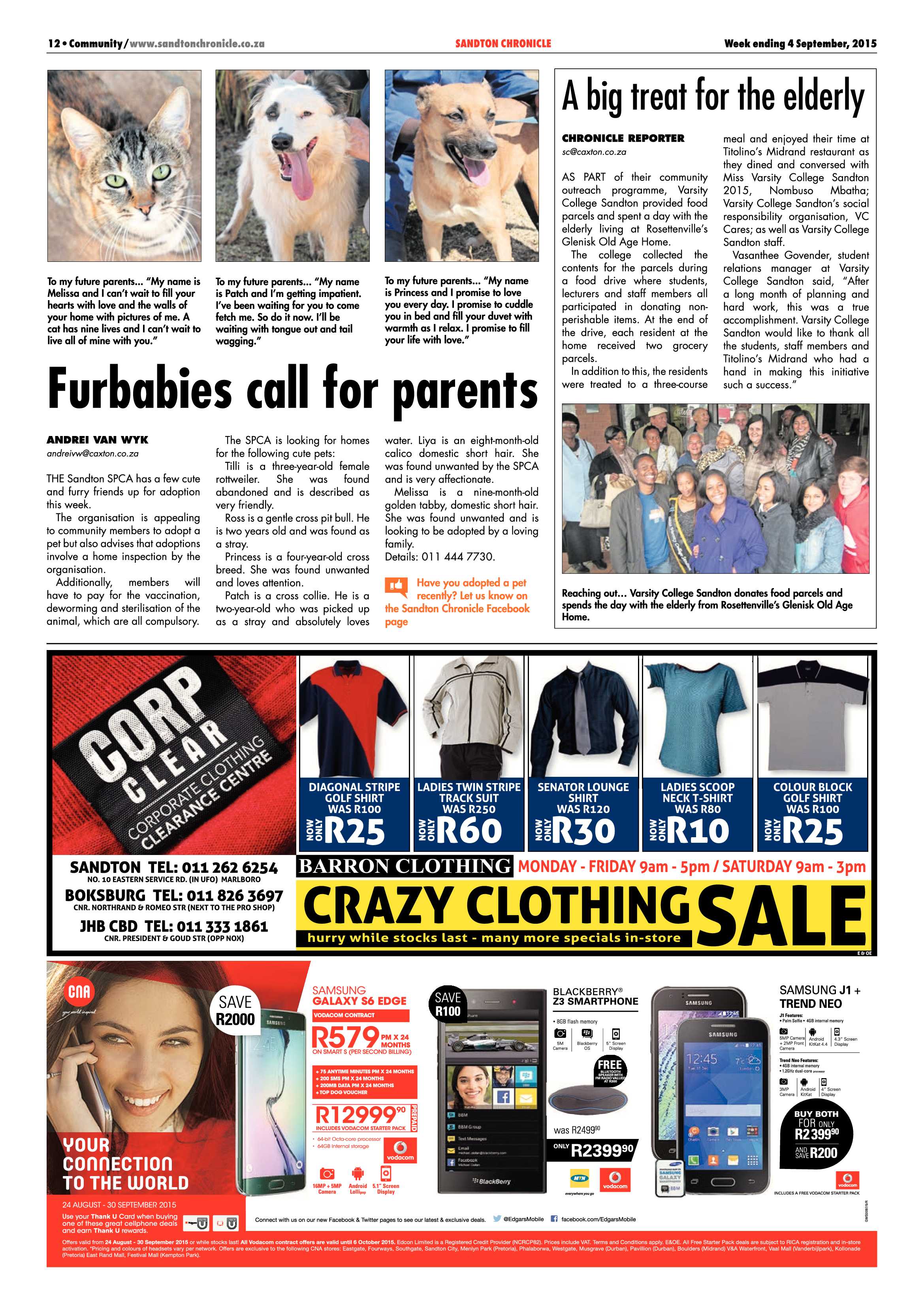 Sandton Chronicle 04 September 2015 page 12