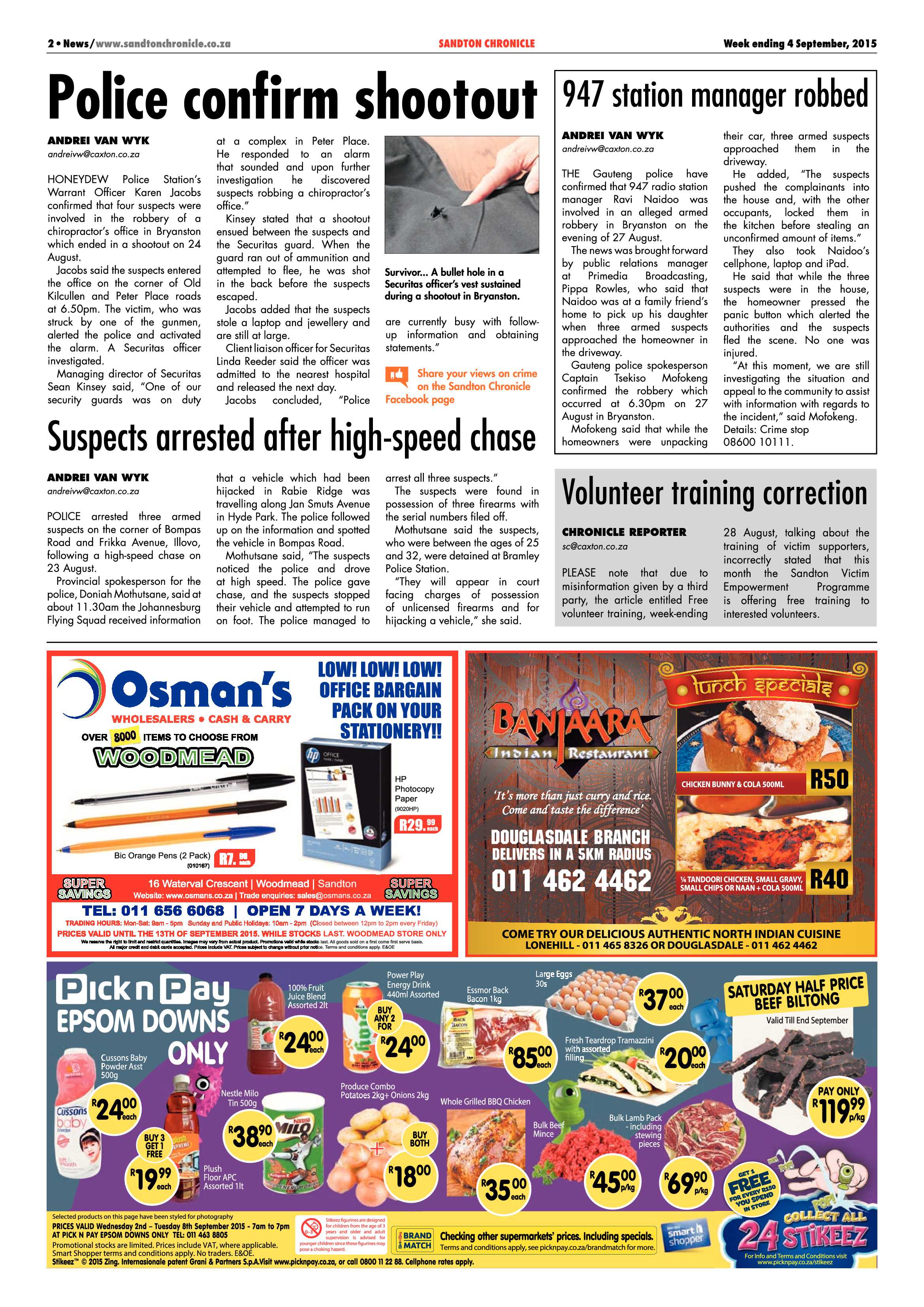 Sandton Chronicle 04 September 2015 page 2