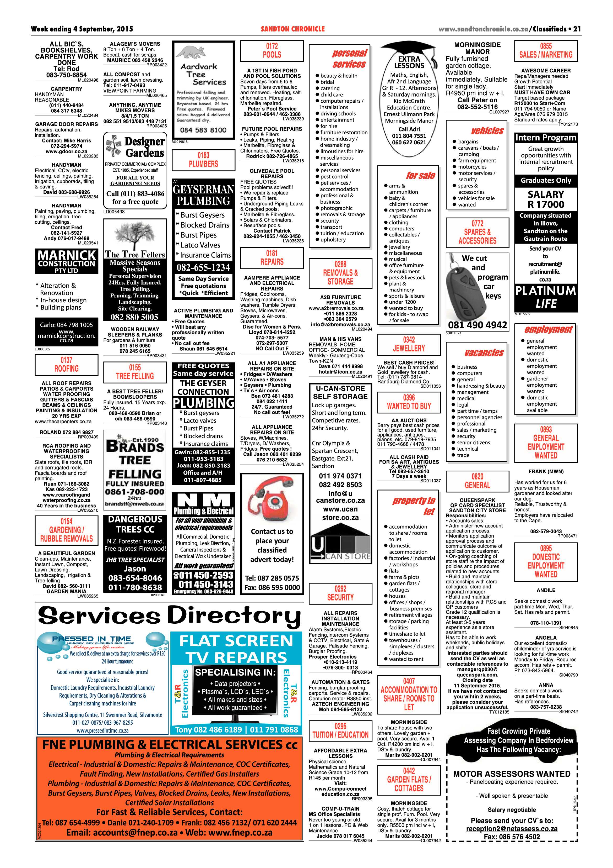 Sandton Chronicle 04 September 2015 page 29