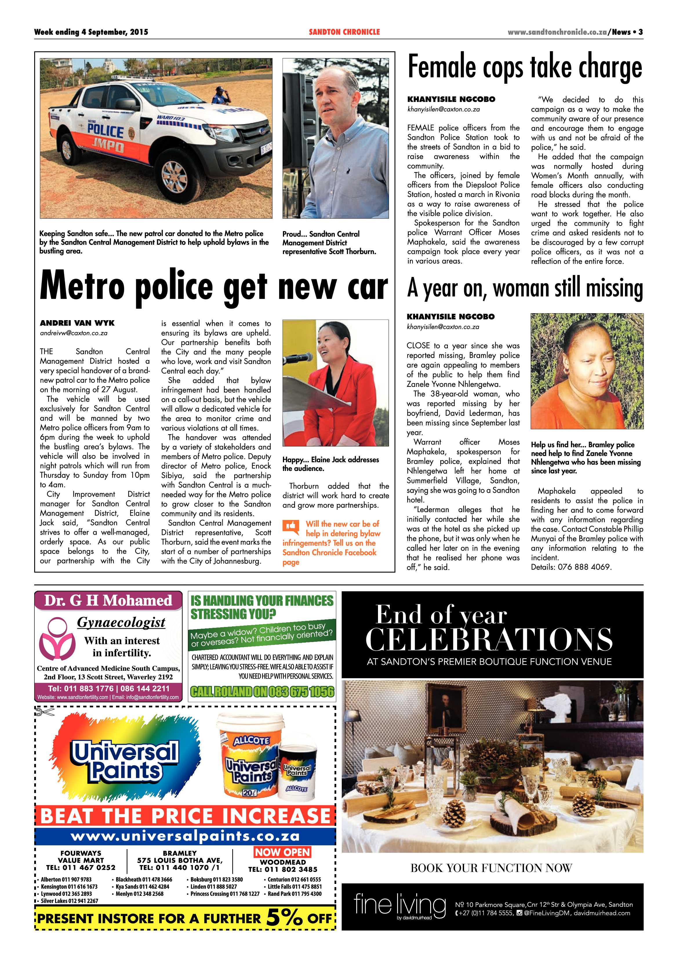 Sandton Chronicle 04 September 2015 page 3