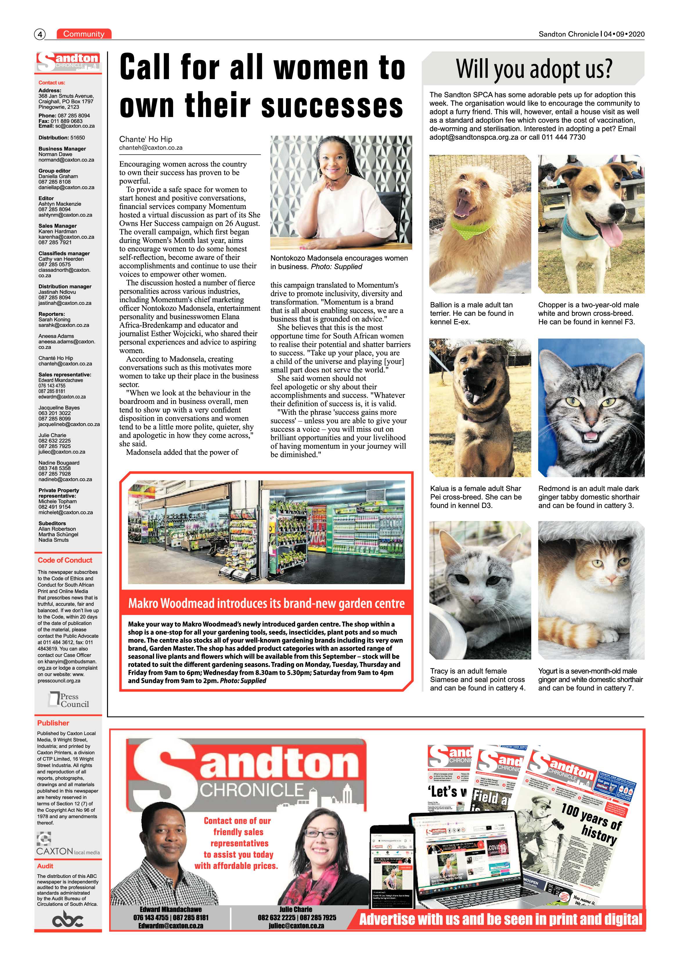 Sandton Chronicle 04 September 2020 page 4