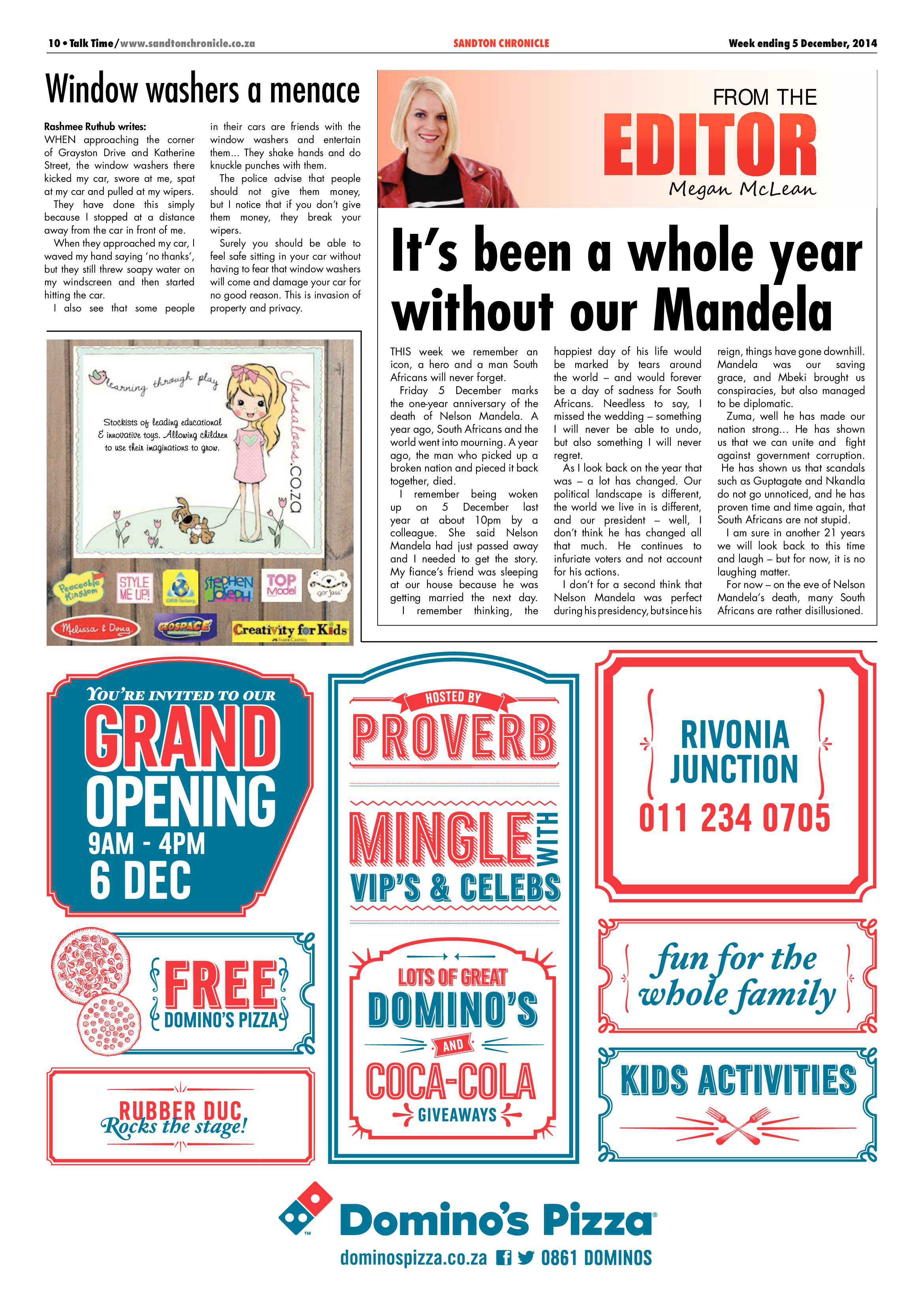 Sandton Chronicle 05 December 2014 page 10