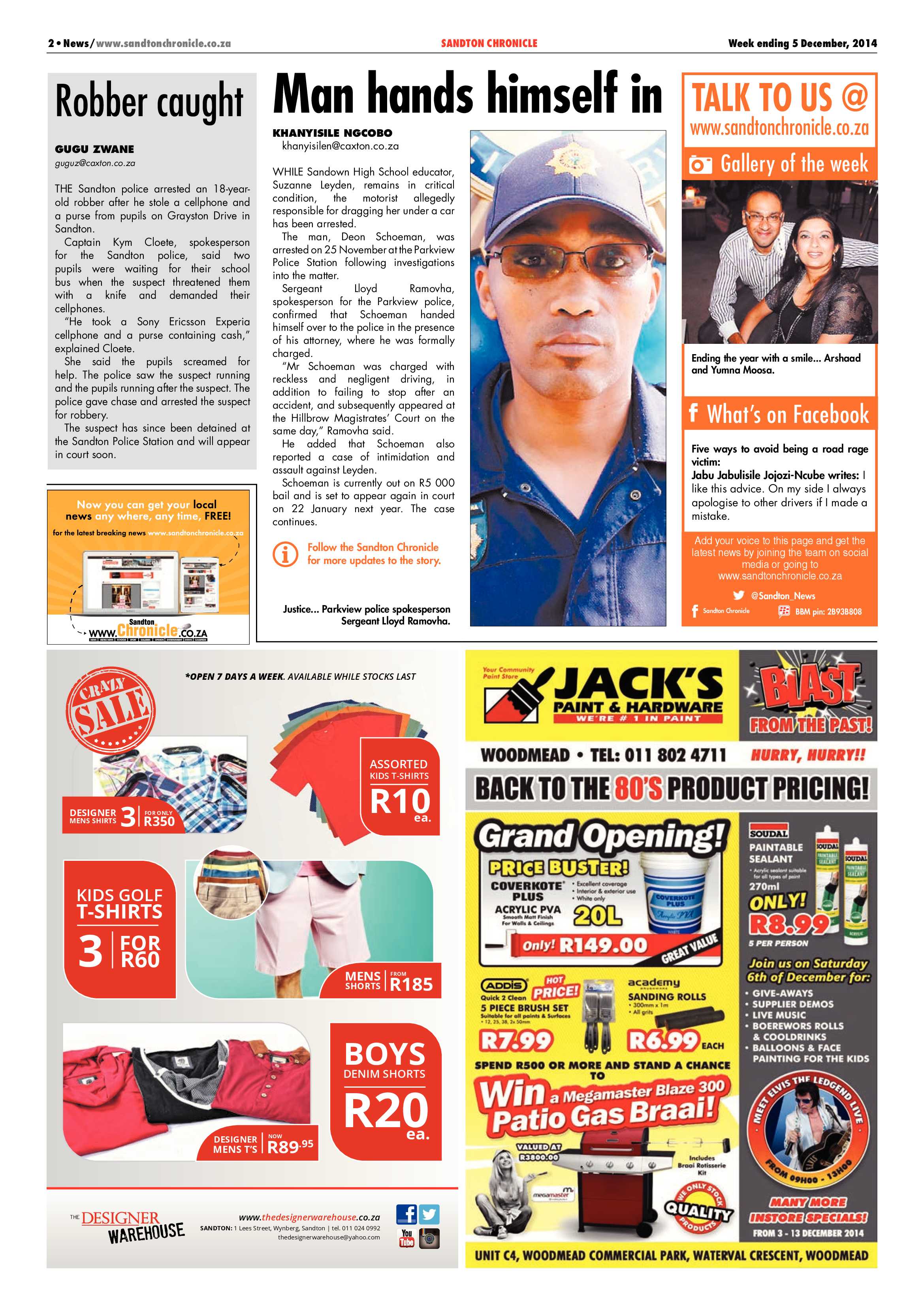 Sandton Chronicle 05 December 2014 page 2