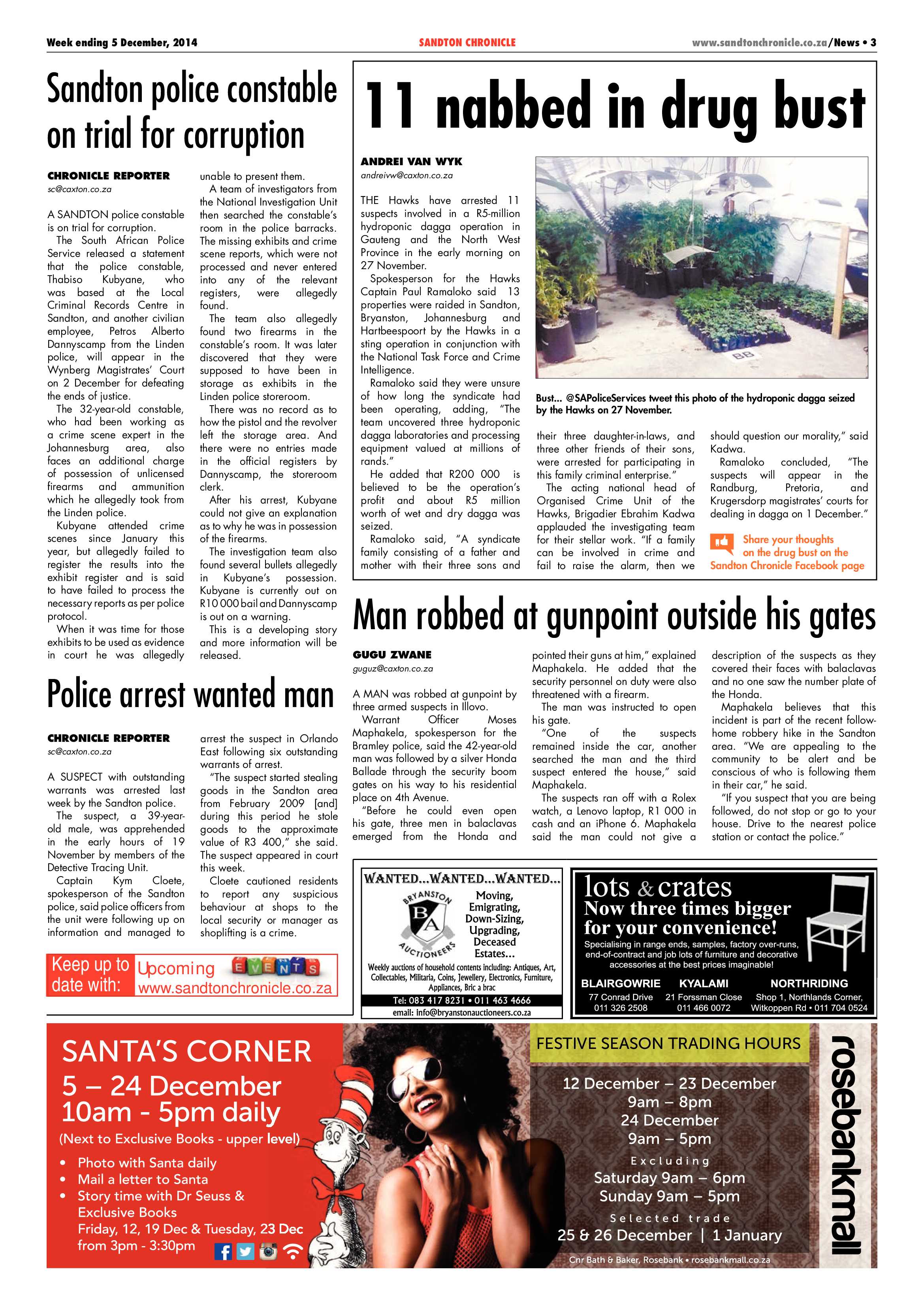 Sandton Chronicle 05 December 2014 page 3