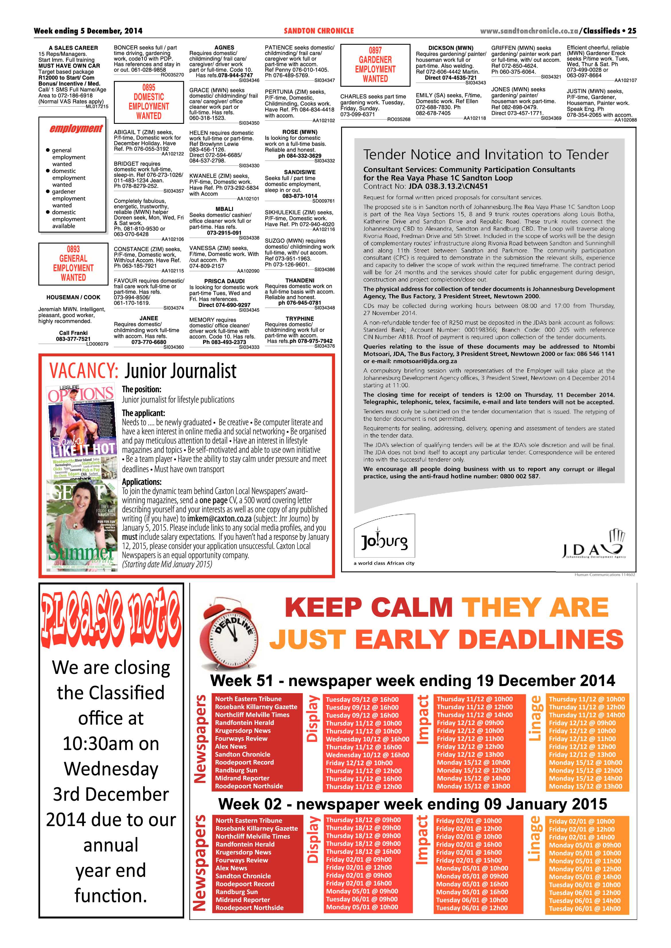 Sandton Chronicle 05 December 2014 page 53
