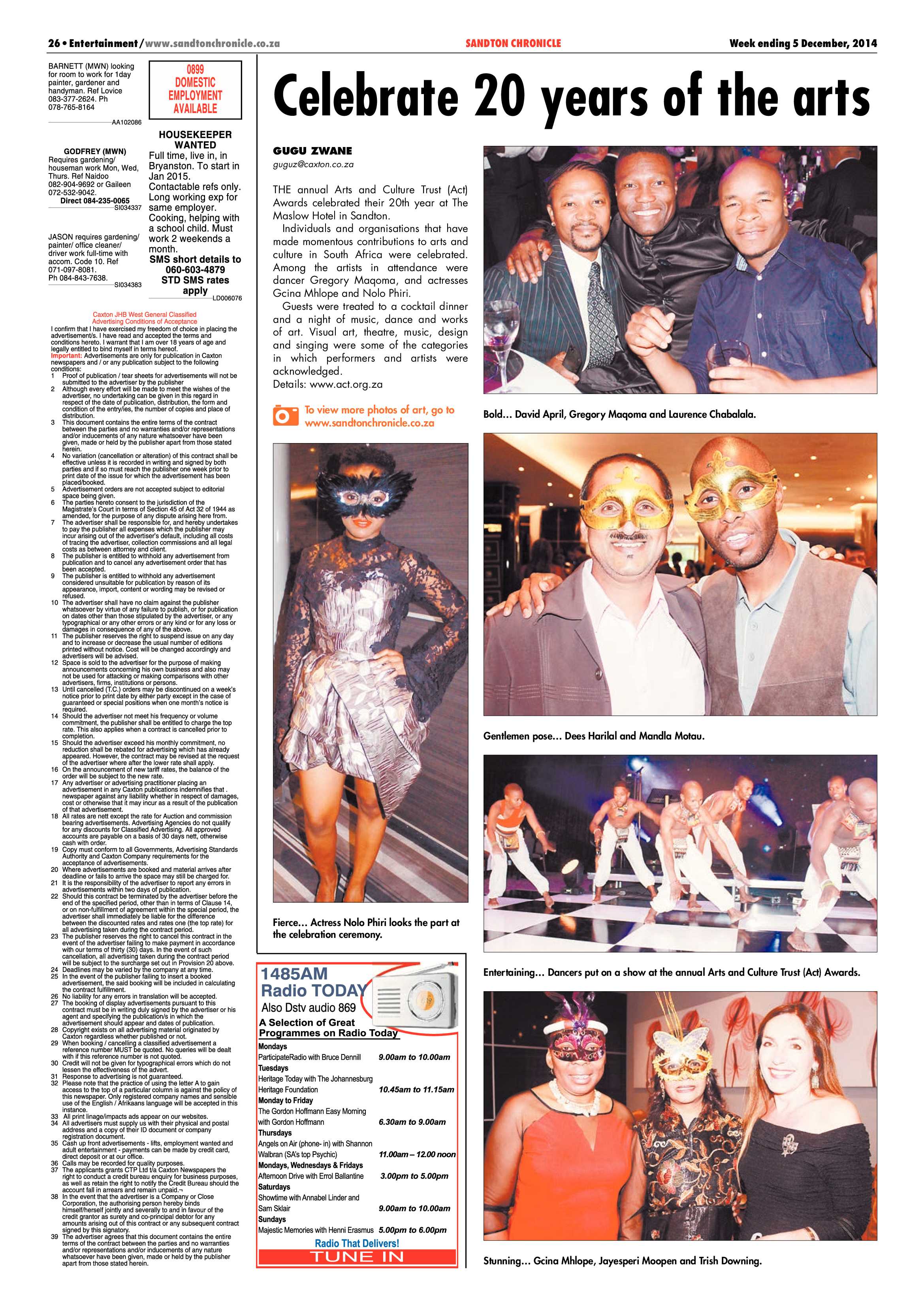 Sandton Chronicle 05 December 2014 page 54