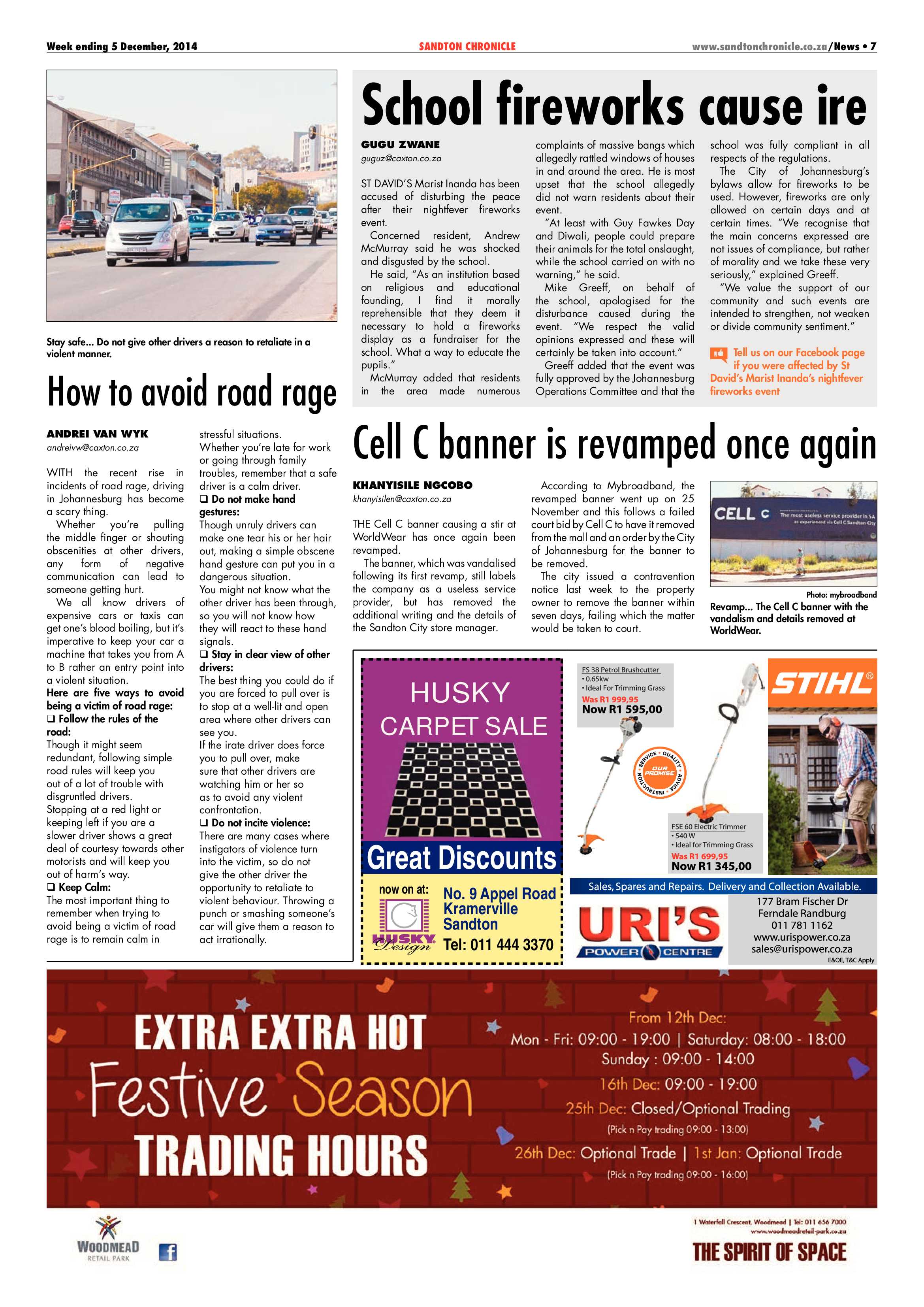 Sandton Chronicle 05 December 2014 page 7