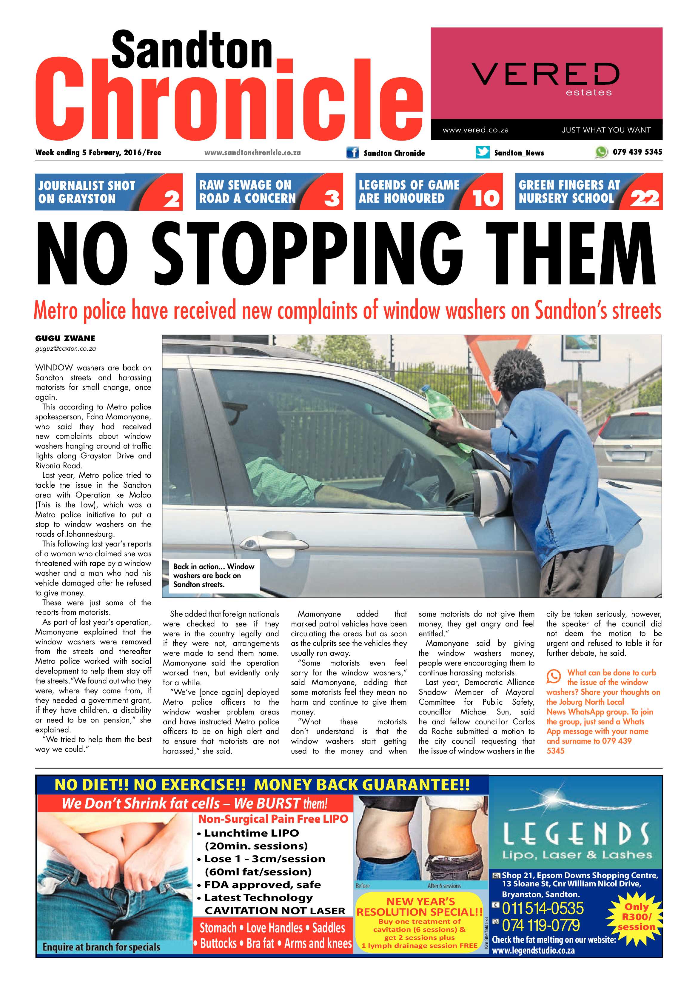 Sandton Chronicle 05 February 2016 page 1