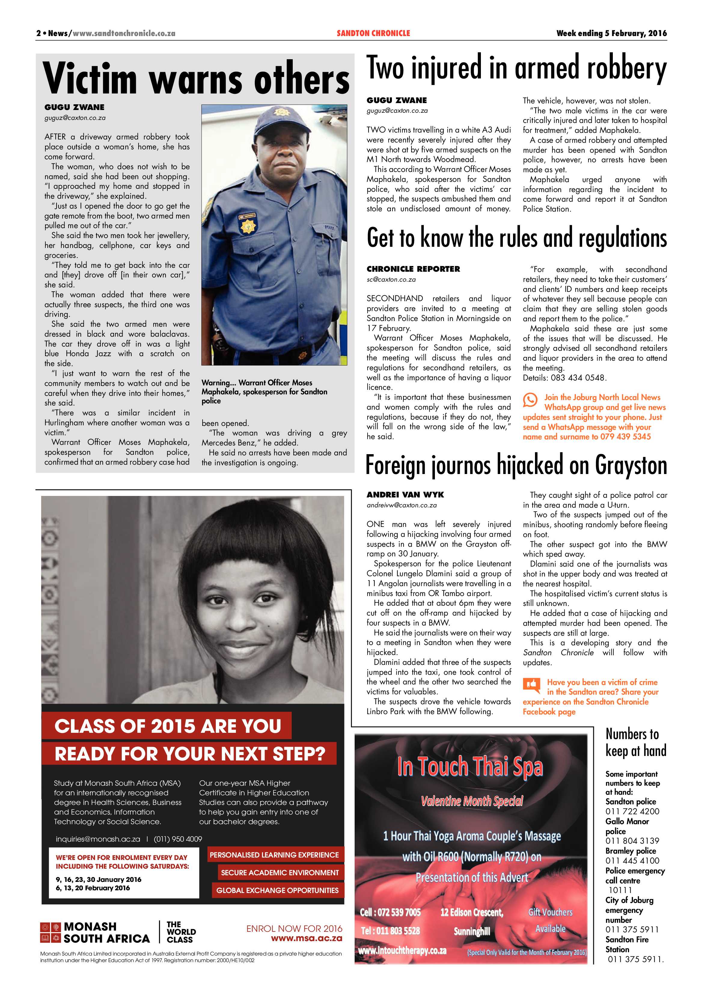 Sandton Chronicle 05 February 2016 page 2