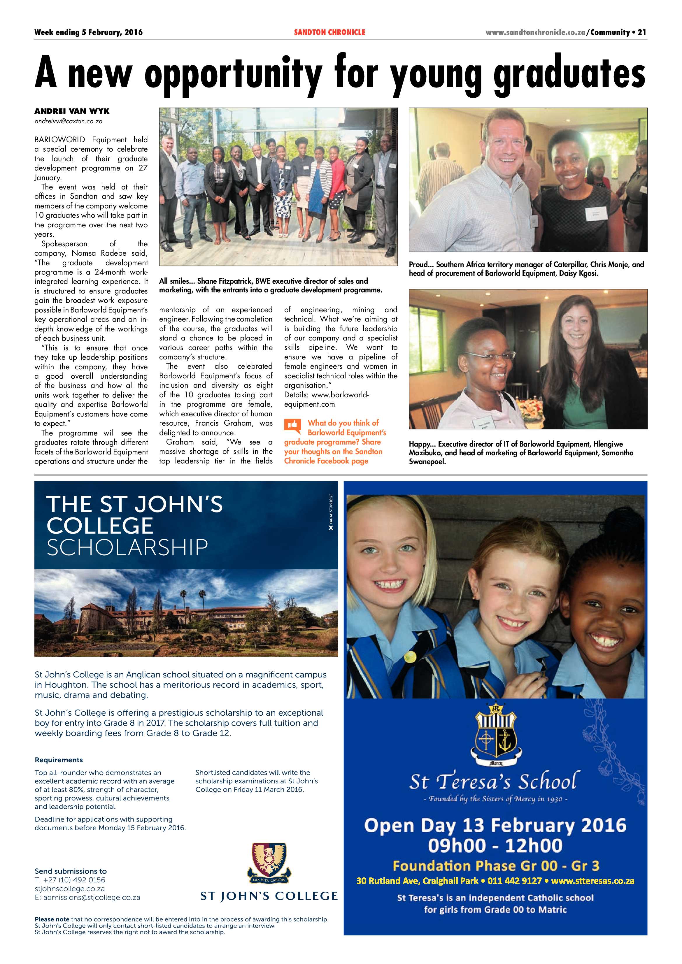 Sandton Chronicle 05 February 2016 page 21