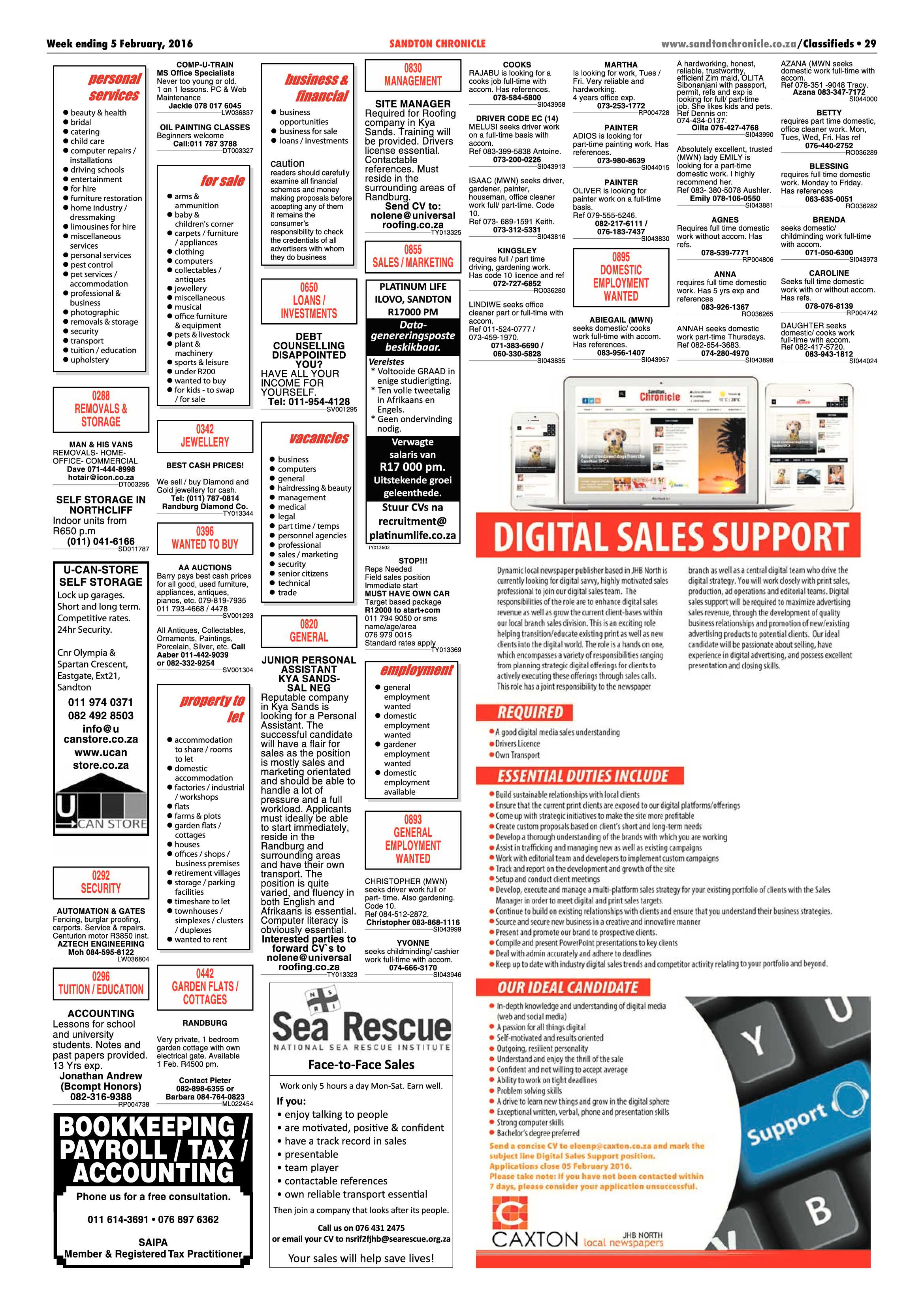 Sandton Chronicle 05 February 2016 page 29