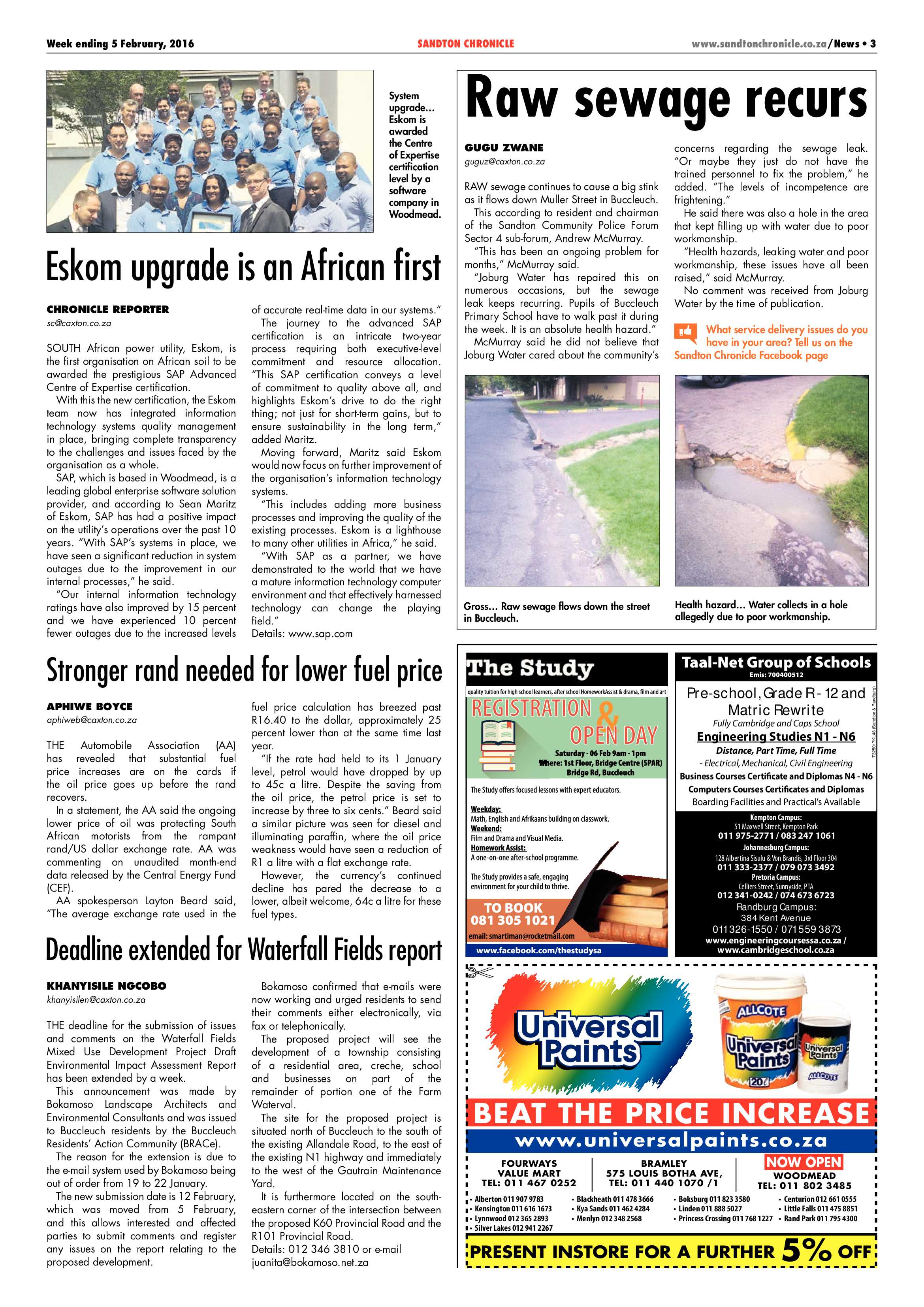 Sandton Chronicle 05 February 2016 page 3