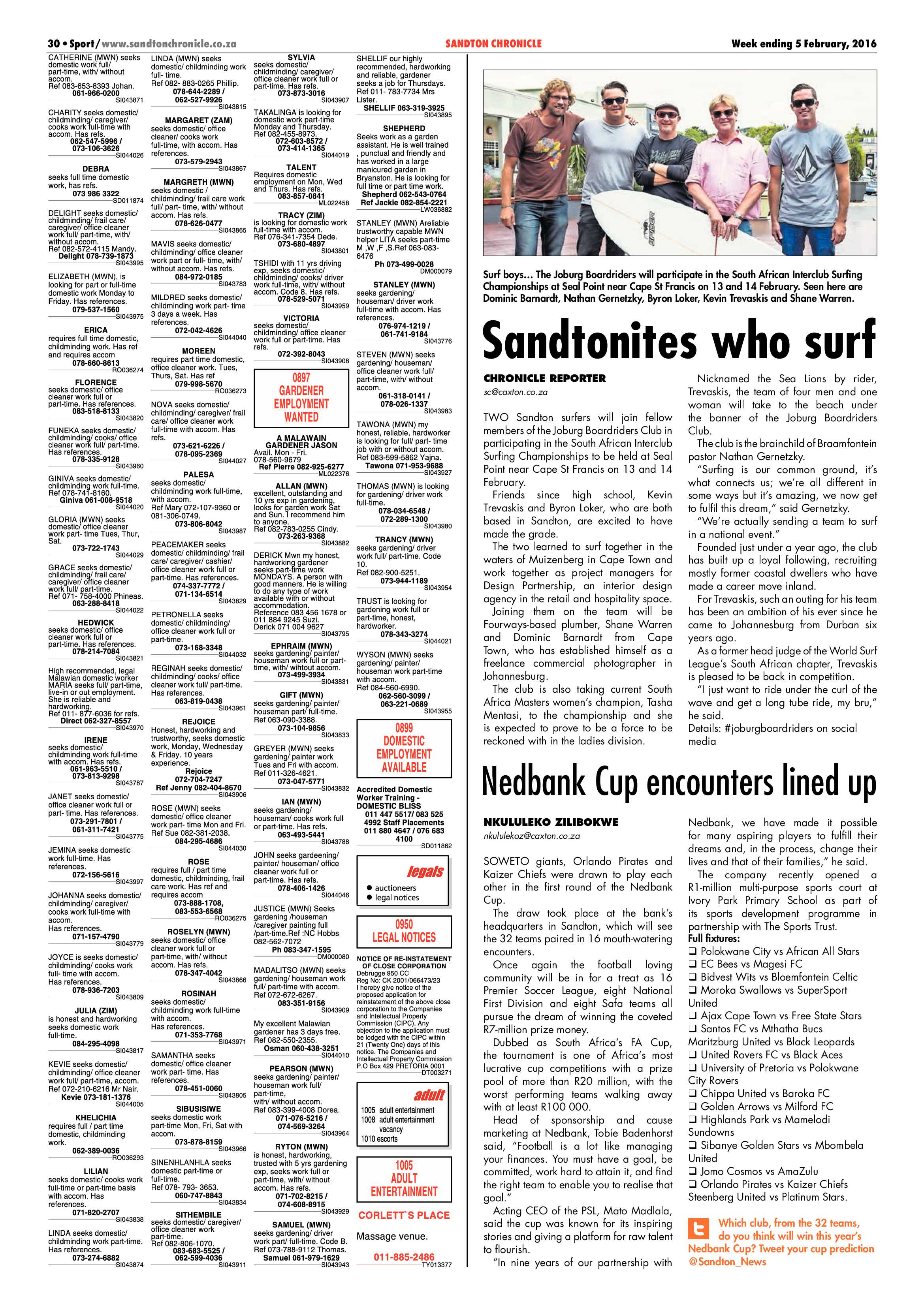 Sandton Chronicle 05 February 2016 page 30